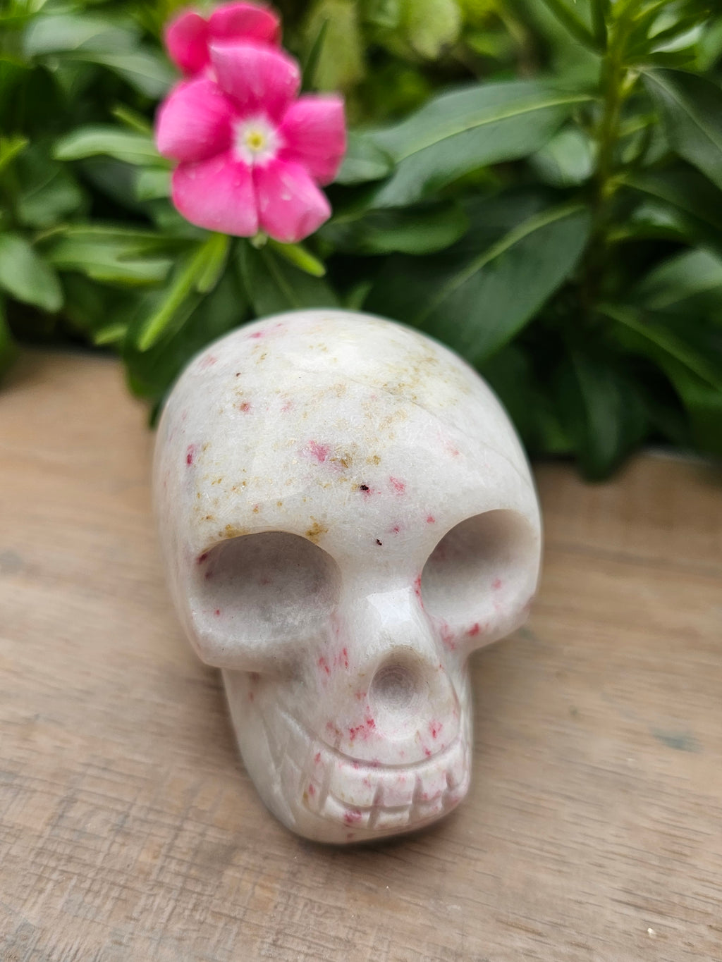 Cinnabar Crystal Skull Carving - 2.7" Hand-Carved Gemstone Figurine