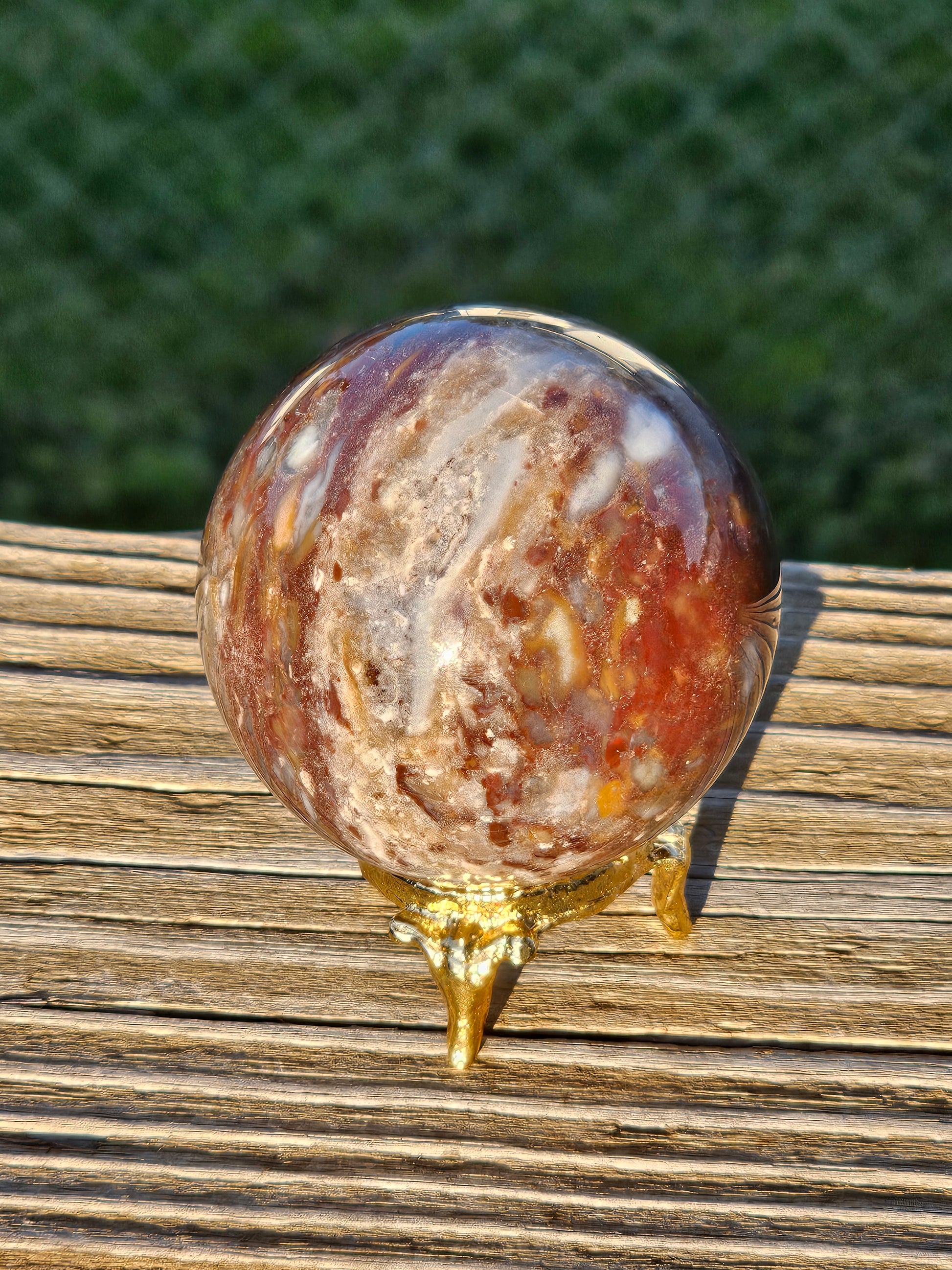 Petrified Wood Crystal Sphere