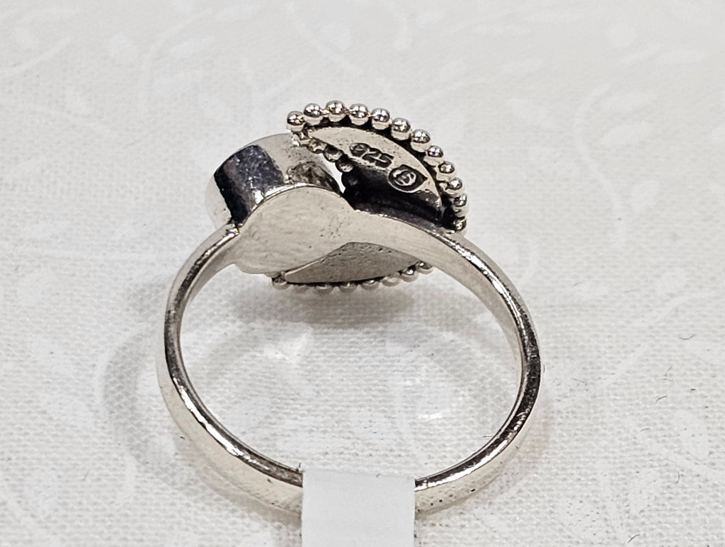 Sterling Silver Moonstone Moon Ring 6.5