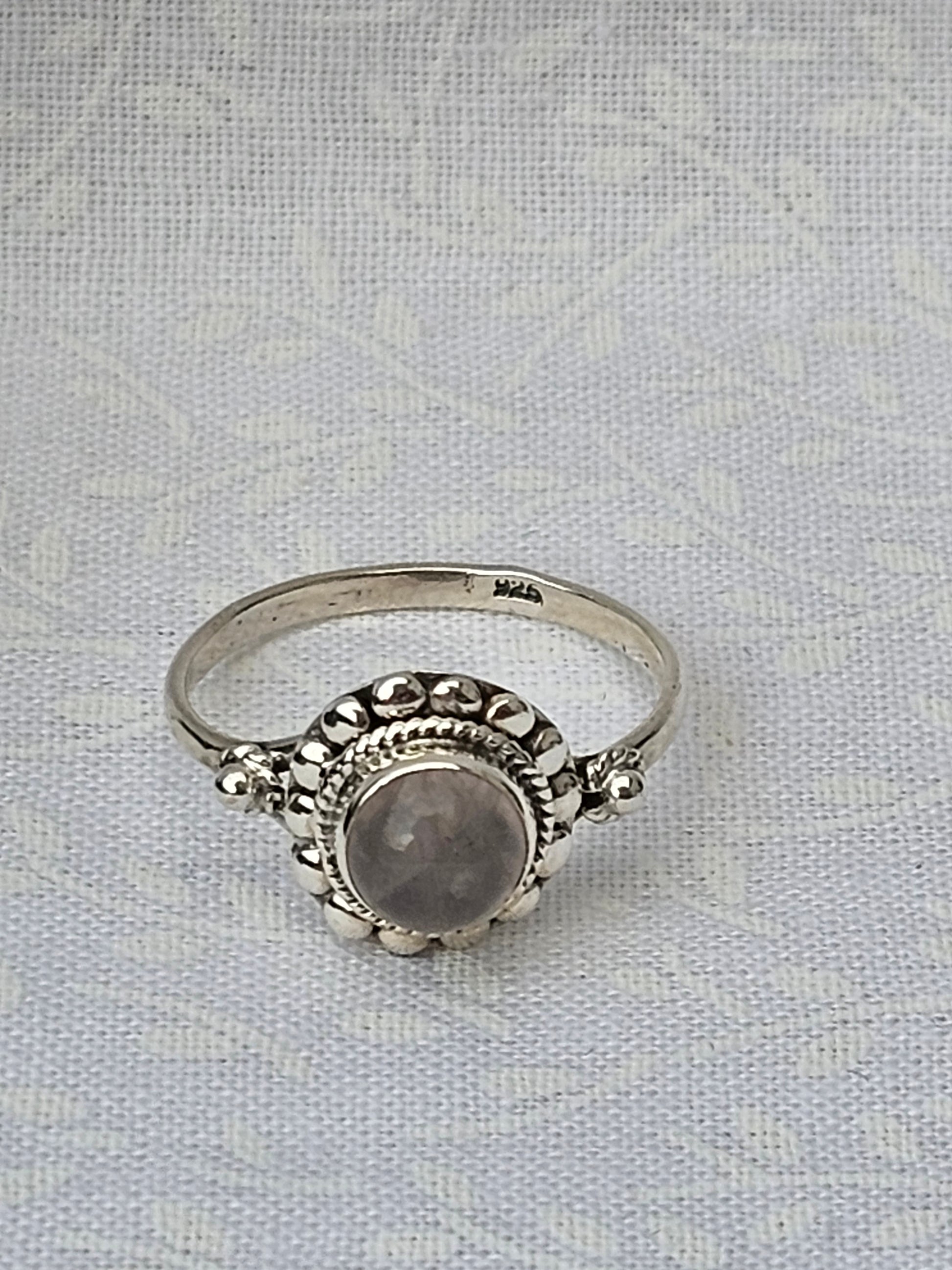 Sterling Silver Moonstone Intuition Ring Psychic Enhancement - Size 8