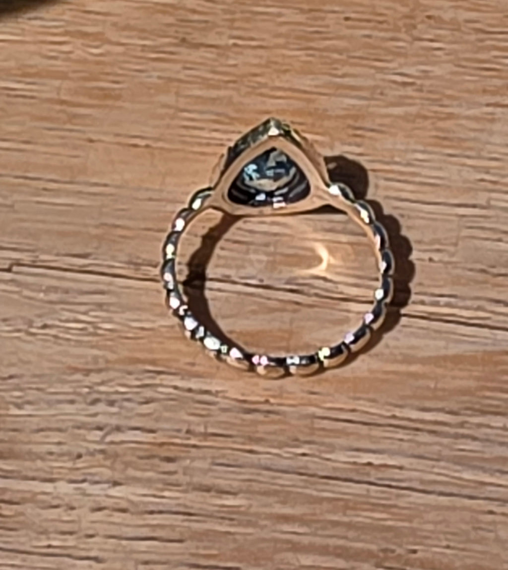 Sterling Silver Aquamarine Gemstone Ring - Size 6