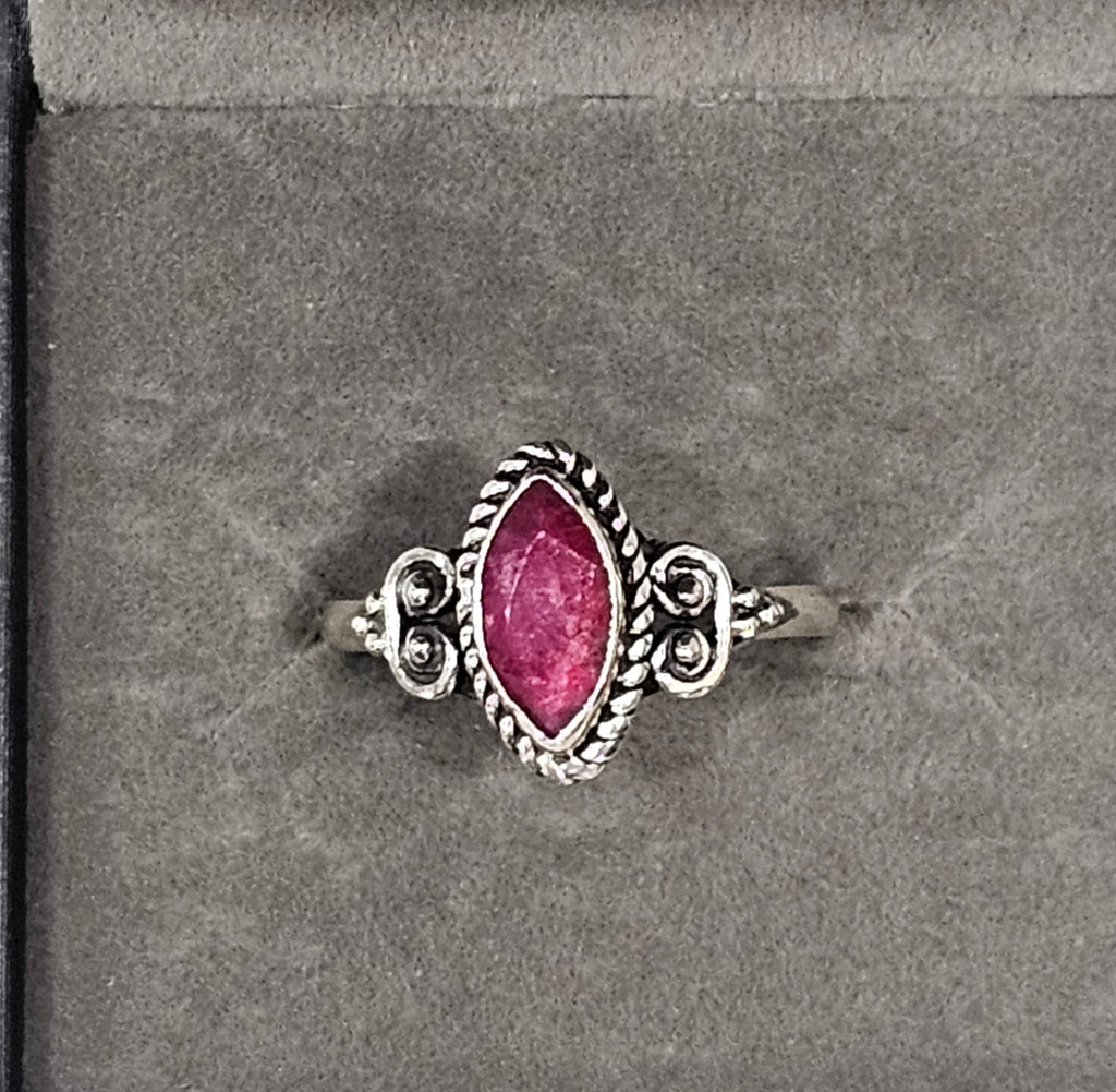 Sterling Silver Ruby Gemstone Ring 8.5