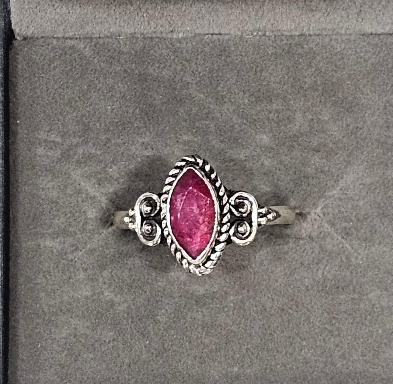 Sterling Silver Ruby Gemstone Ring 8.5