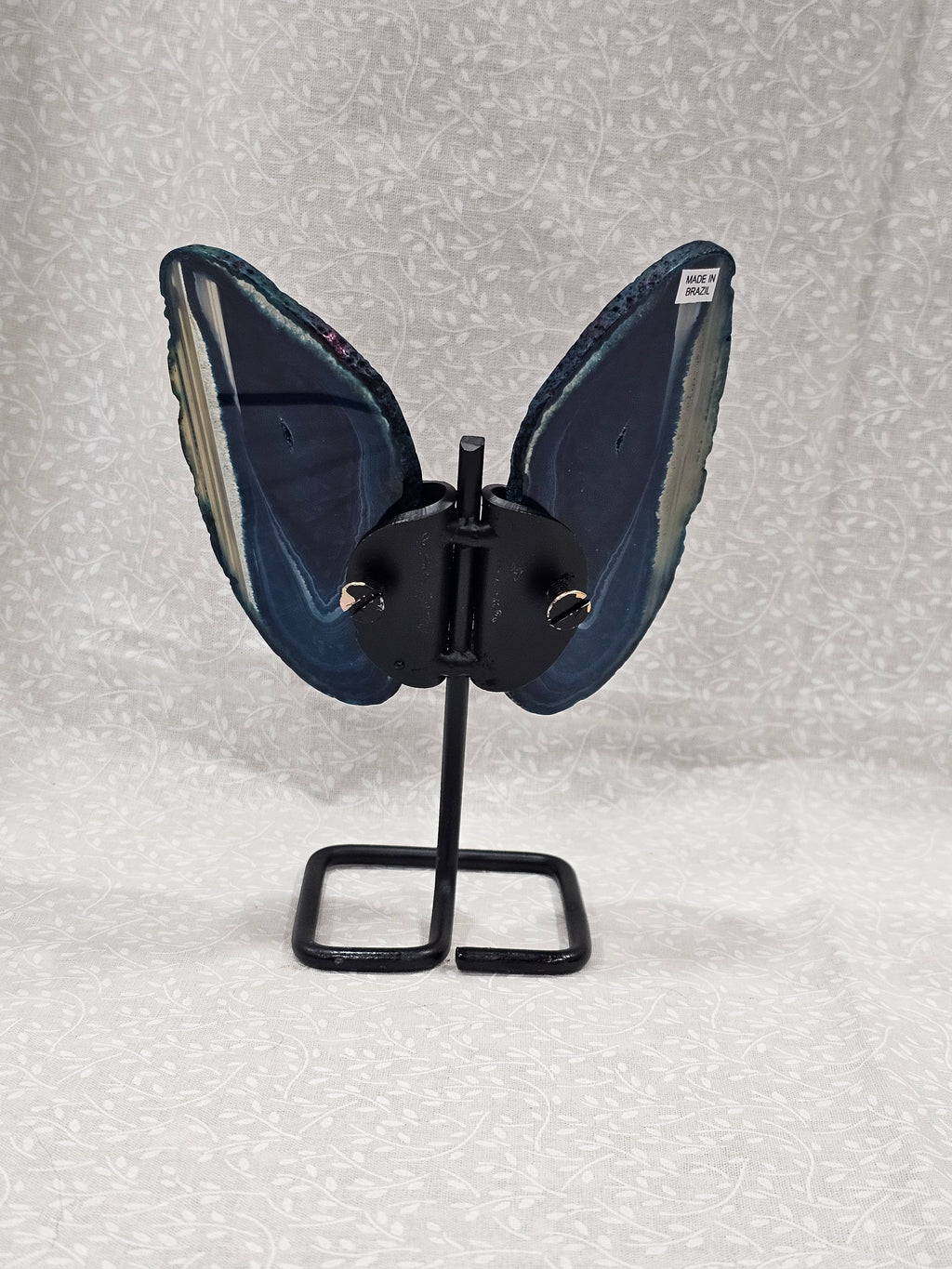 Blue Agate Crystal Butterfly 6 Inch