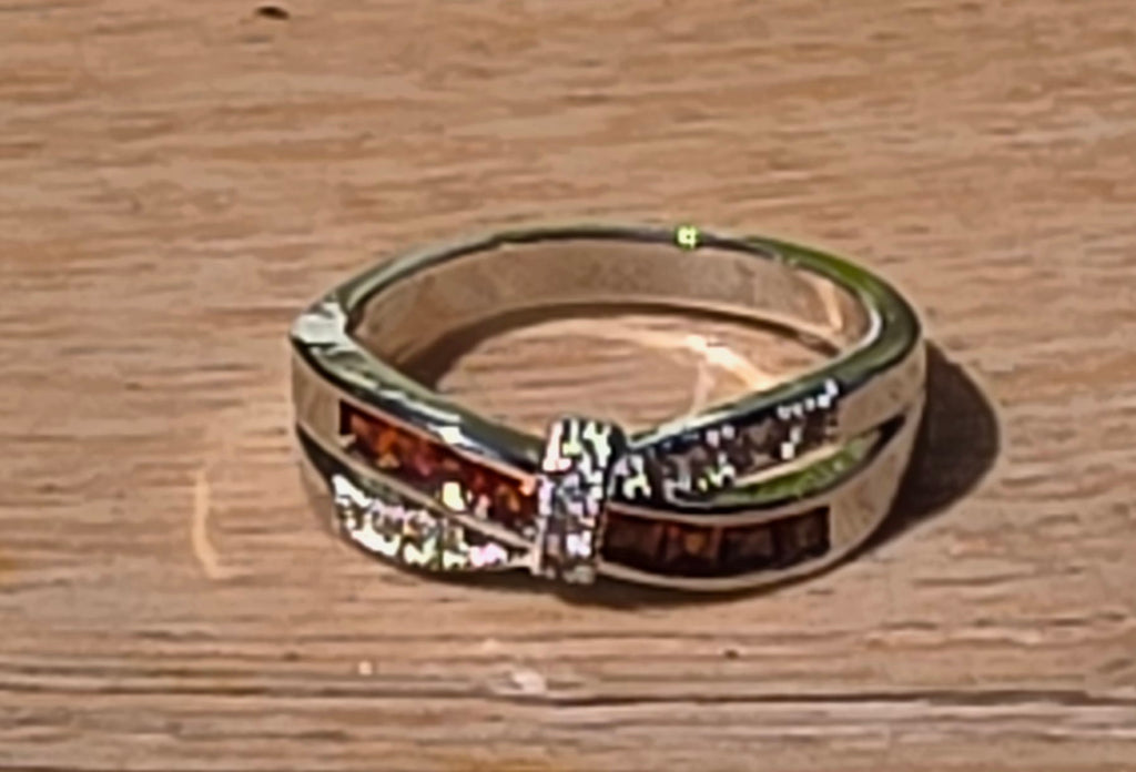 Sterling Silver Garnet CZ Diamonds Ring Size 8.5