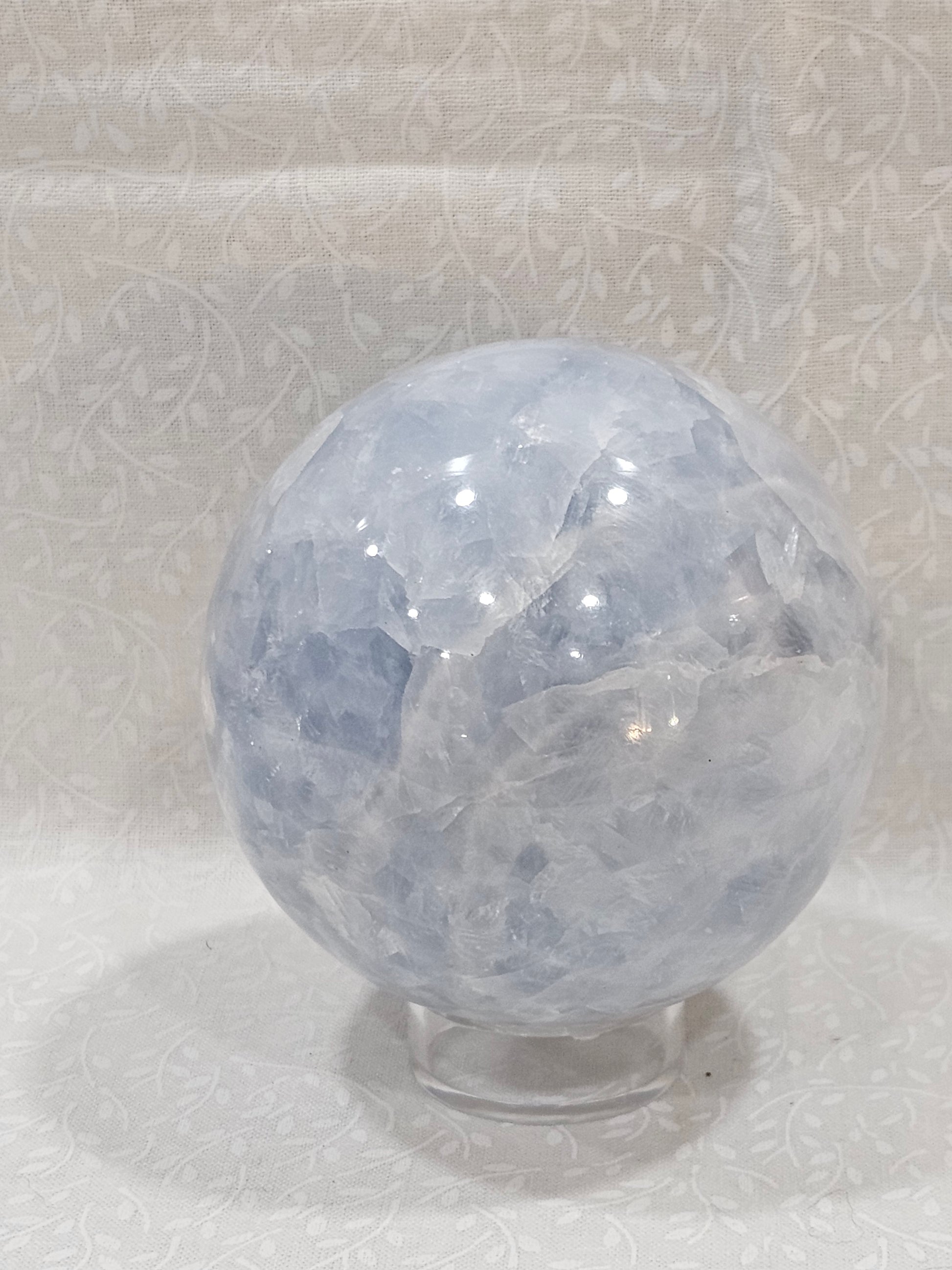 Blue Calcite Crystal Sphere 75mm