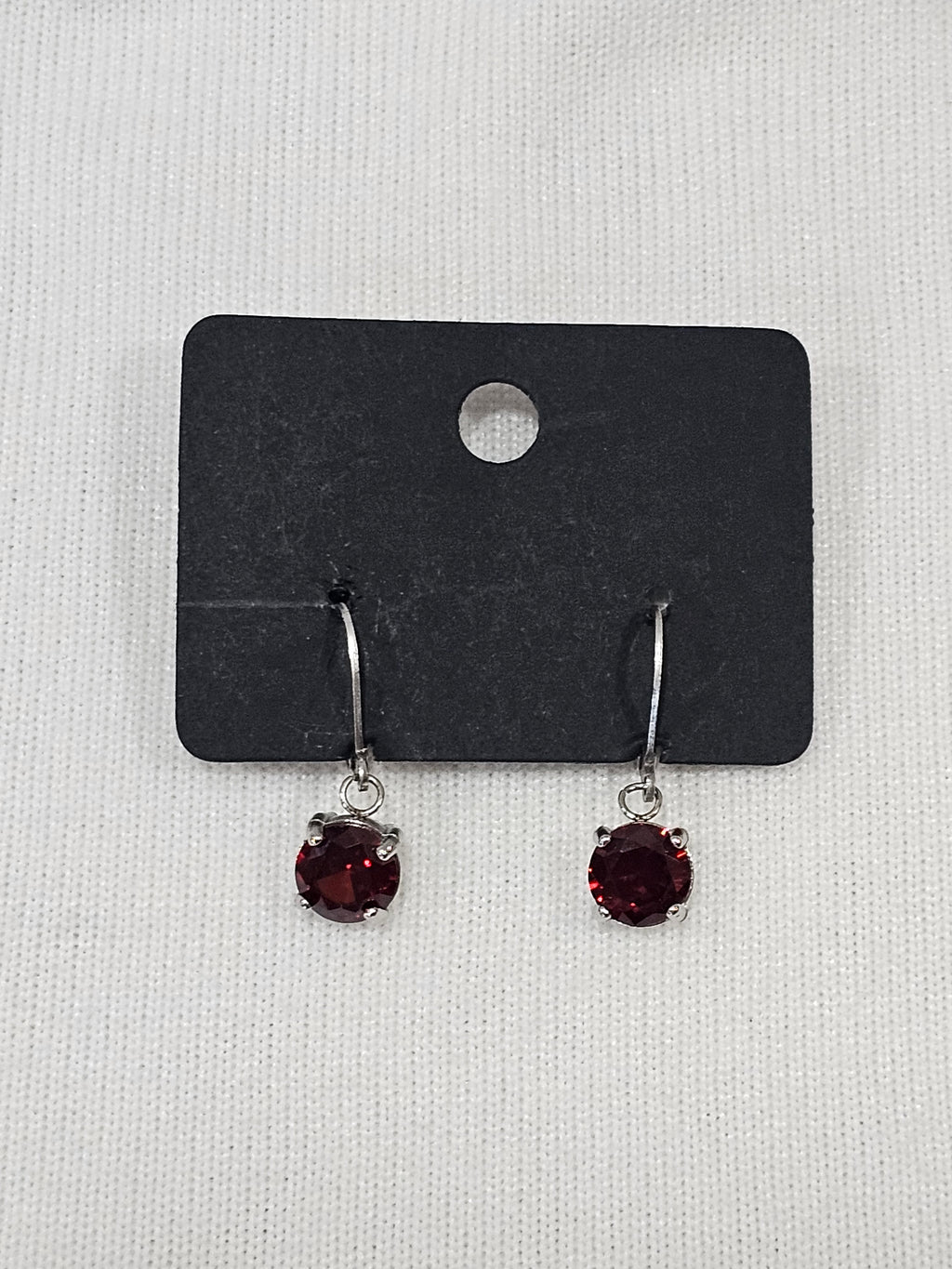 Red Garnet Gemstone Sterling Silver Earrings