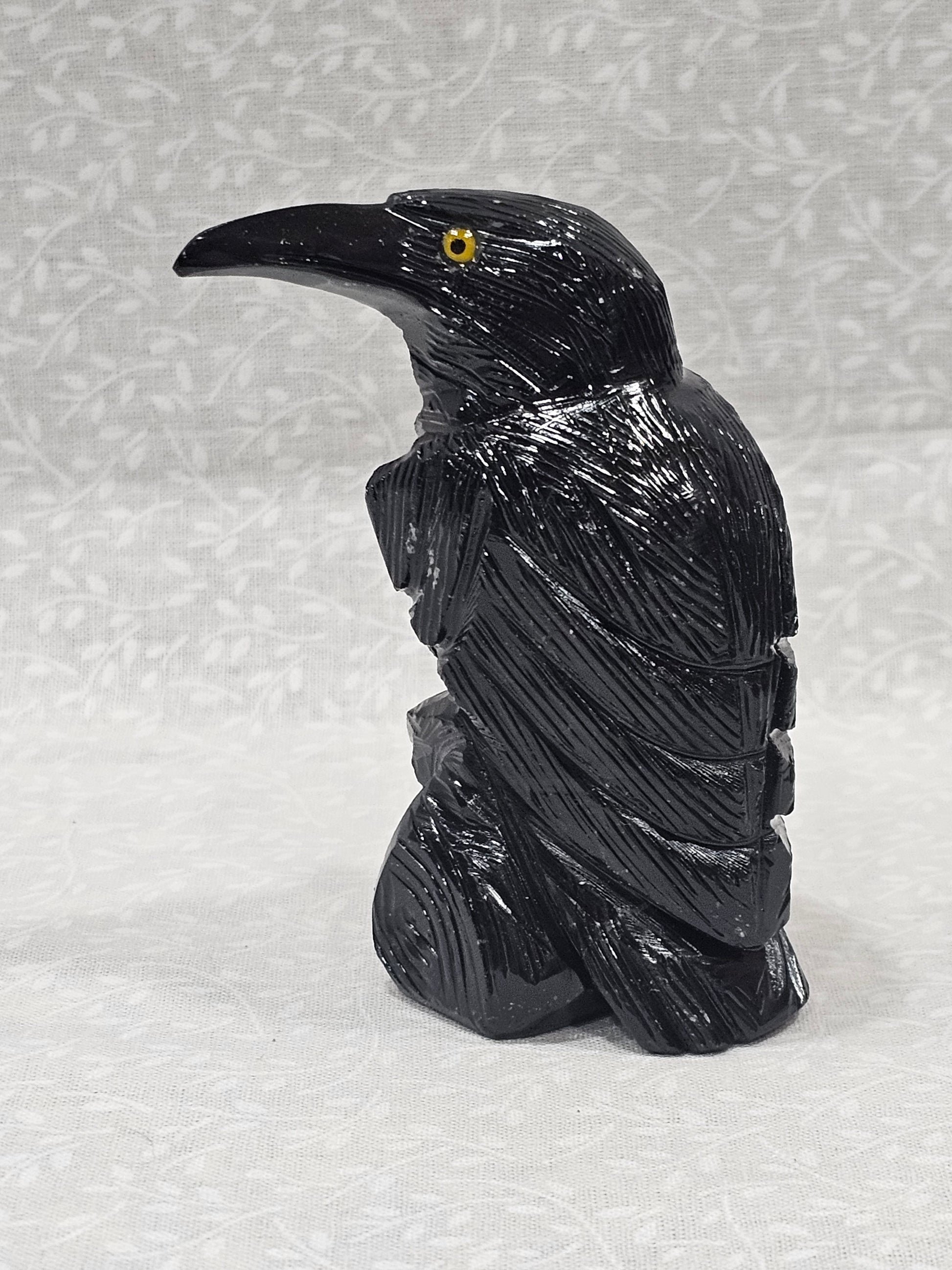 Black Onyx Crystal Raven 3.75 Inch