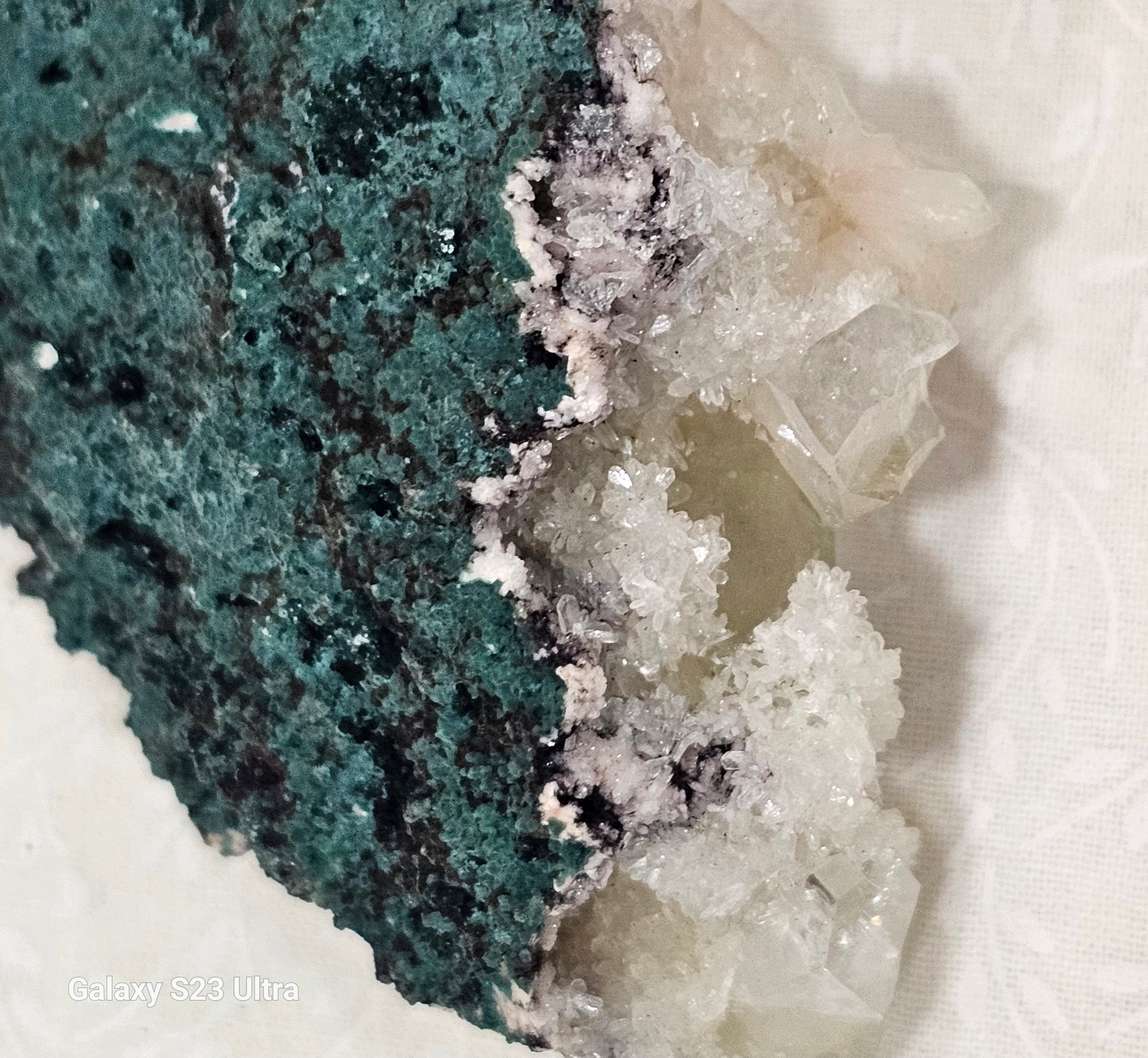 Apophyllite with Stillbite and Clear Quartz Raw Crystal Cluster