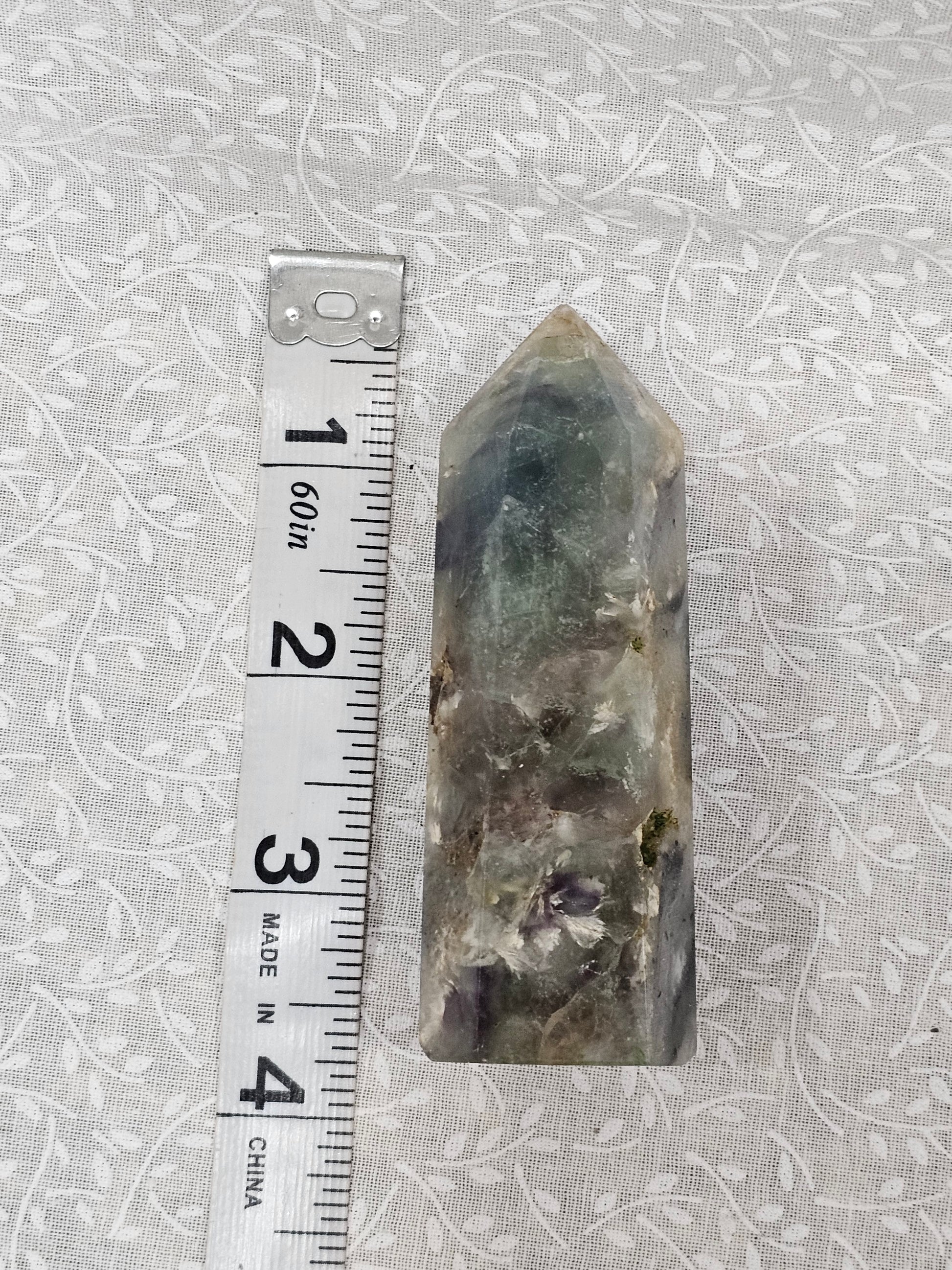 Moss Agate Crystal Tower