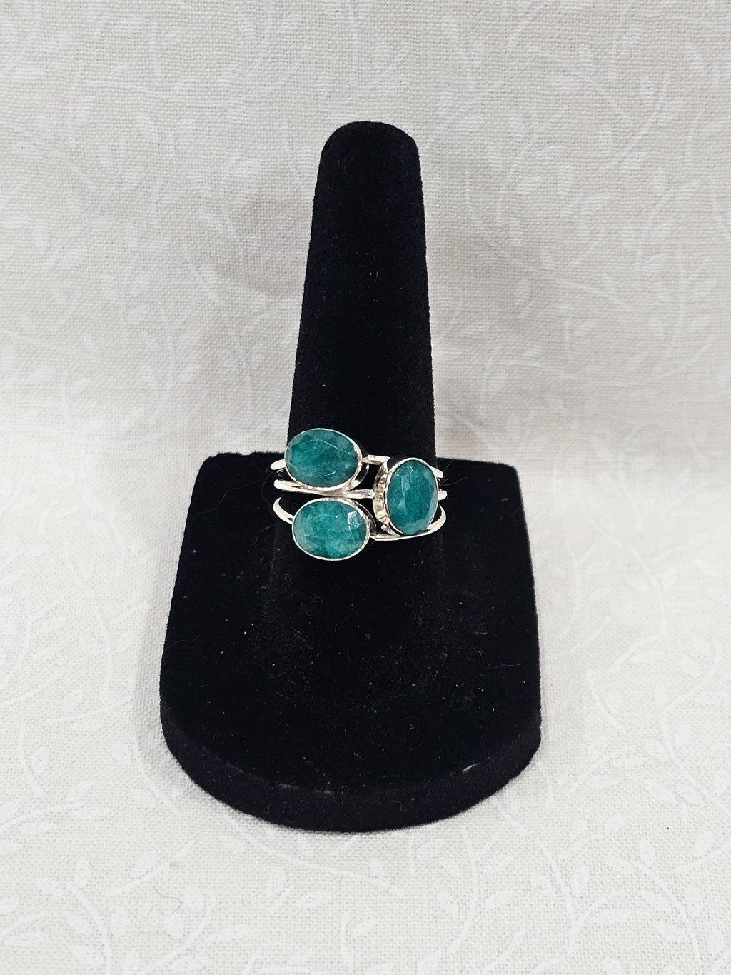 Sterling Silver Amazonite Gemstone Ring 6.5