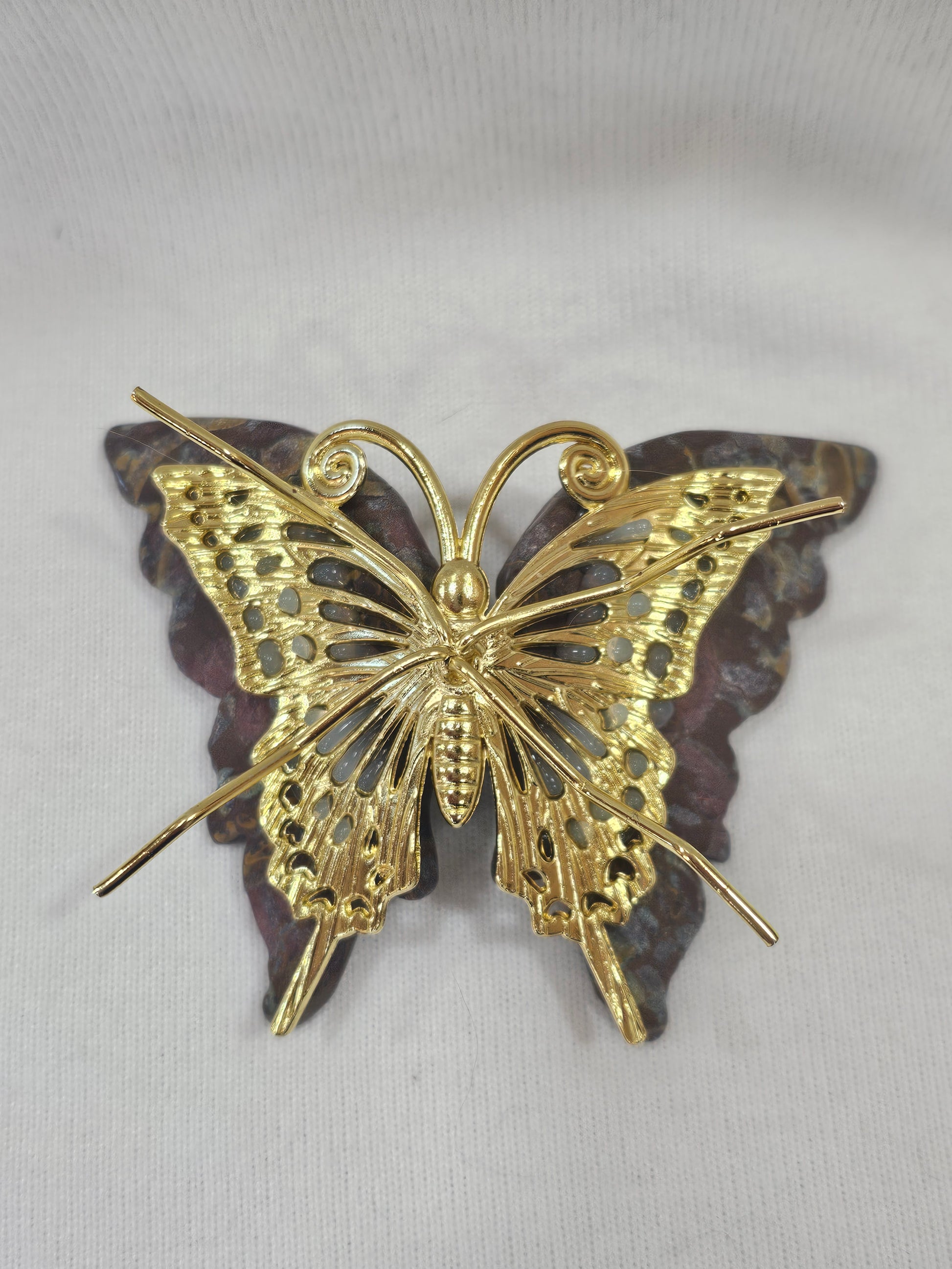 Ocean Jasper Butterfly Carving