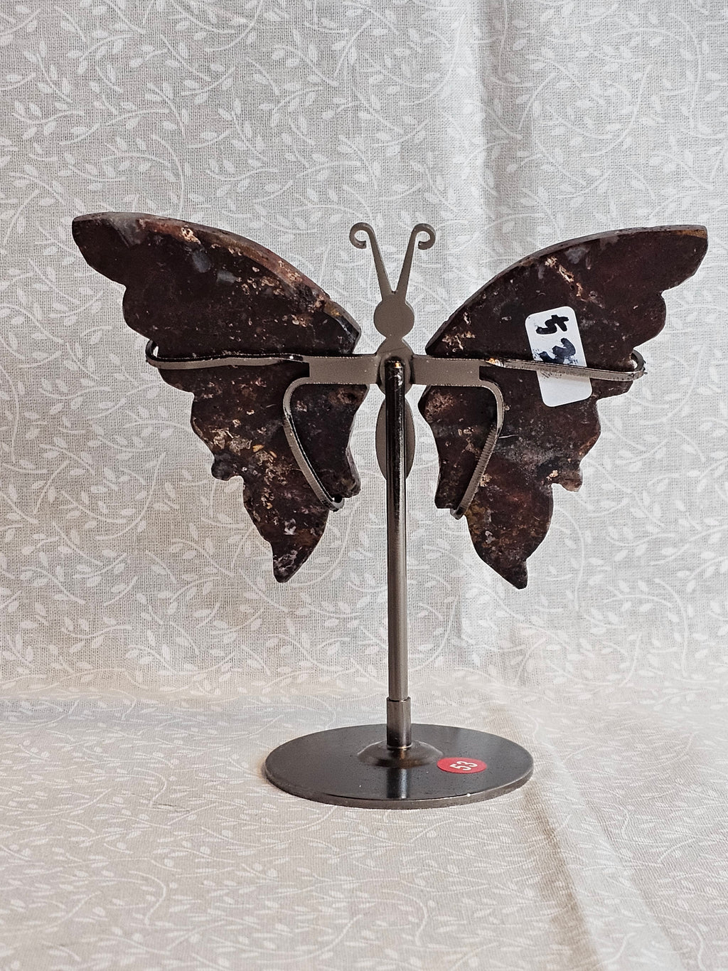 Ocean Jasper Crystal Butterfly Wings with Stand - 5 Inch Natural Stone Decor