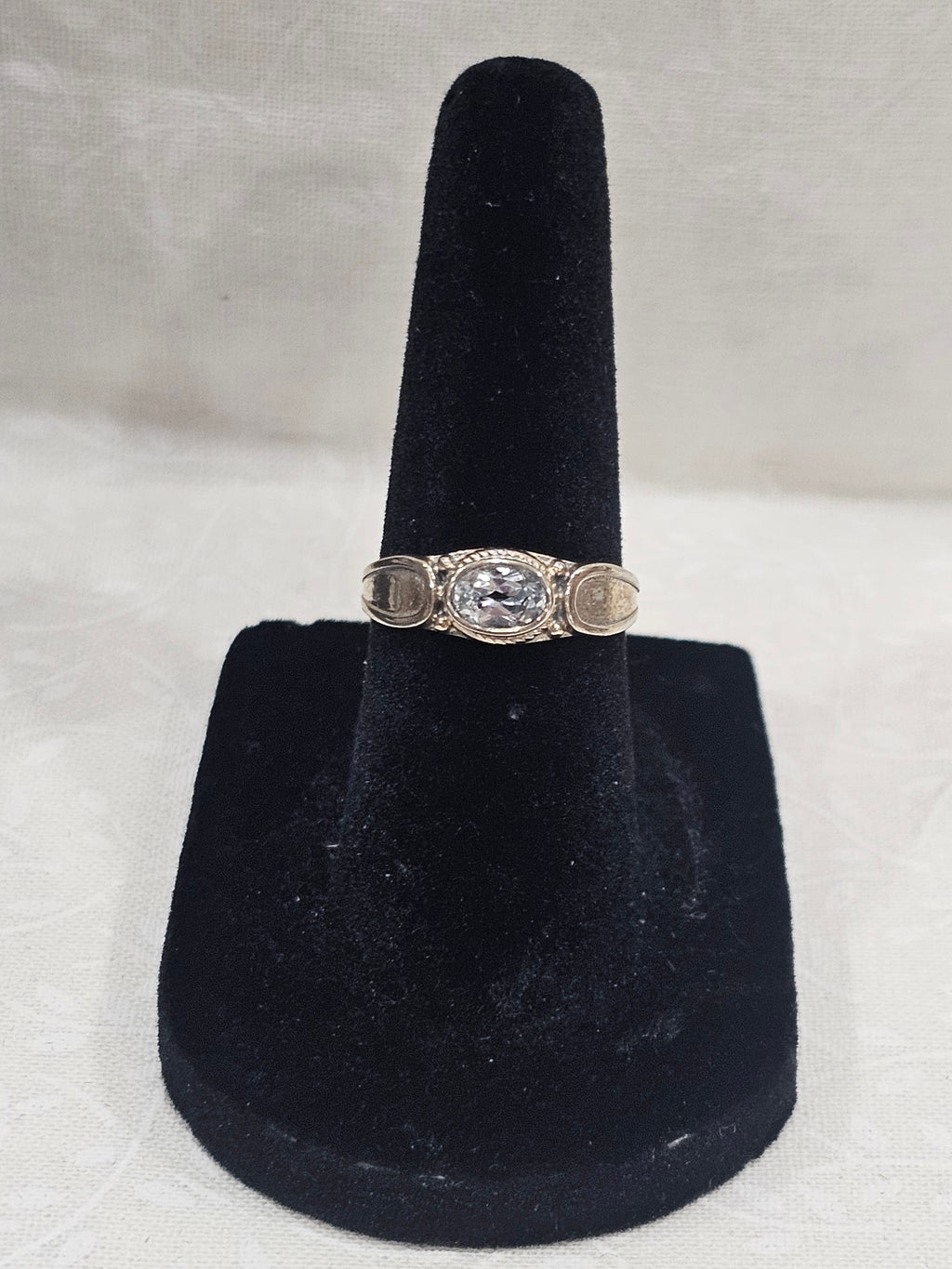 Sterling Silver Topaz Gemstone Ring - Size 5