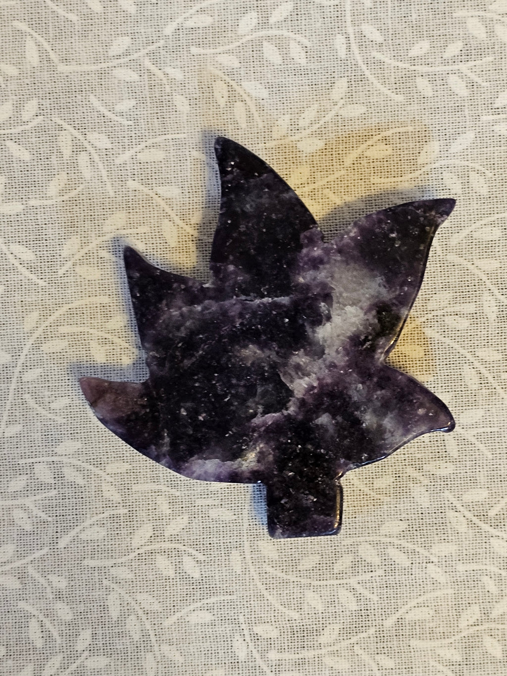 Amethyst Crystal Cannabis Leaf