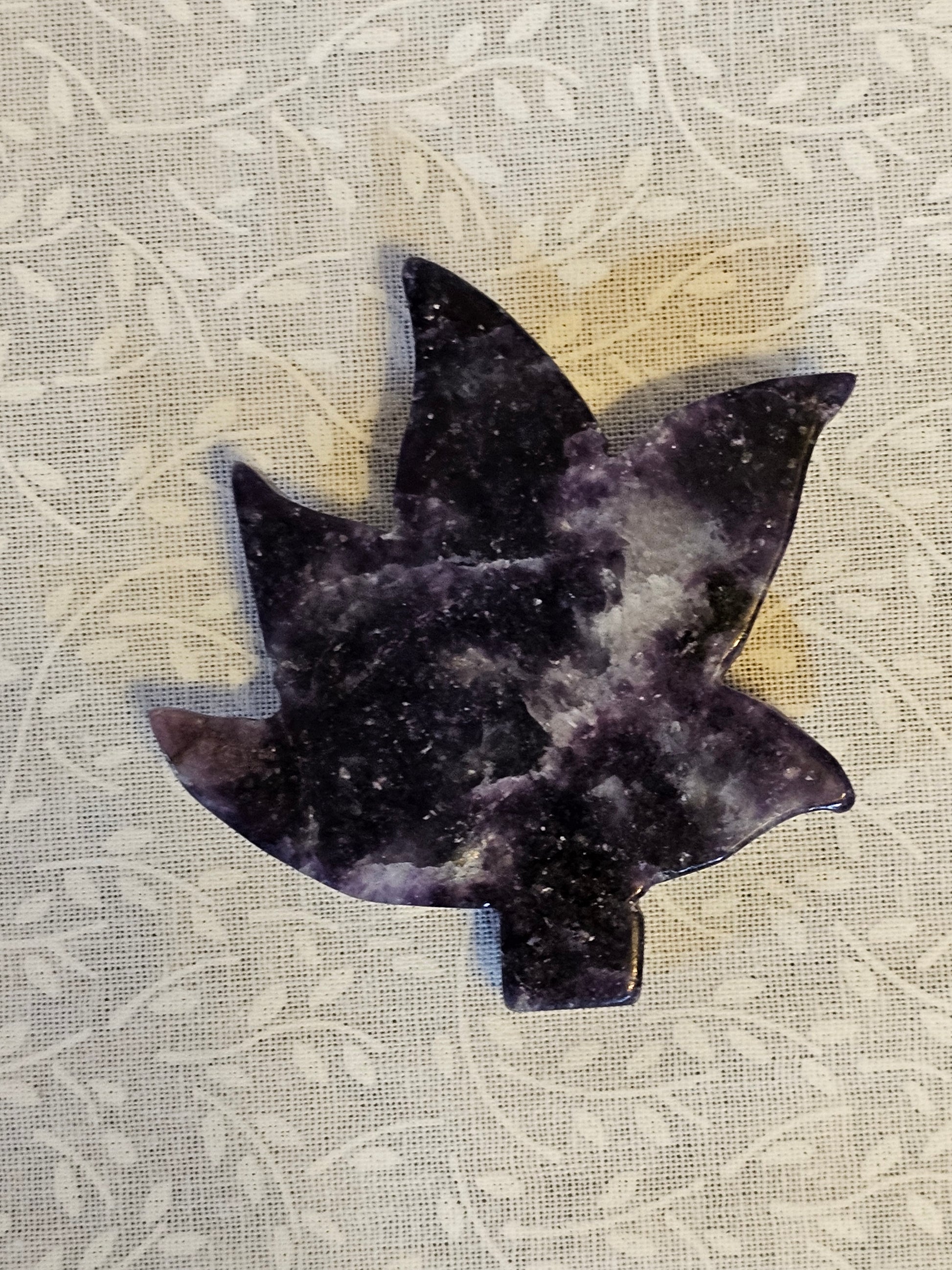 Amethyst Crystal Cannabis Leaf