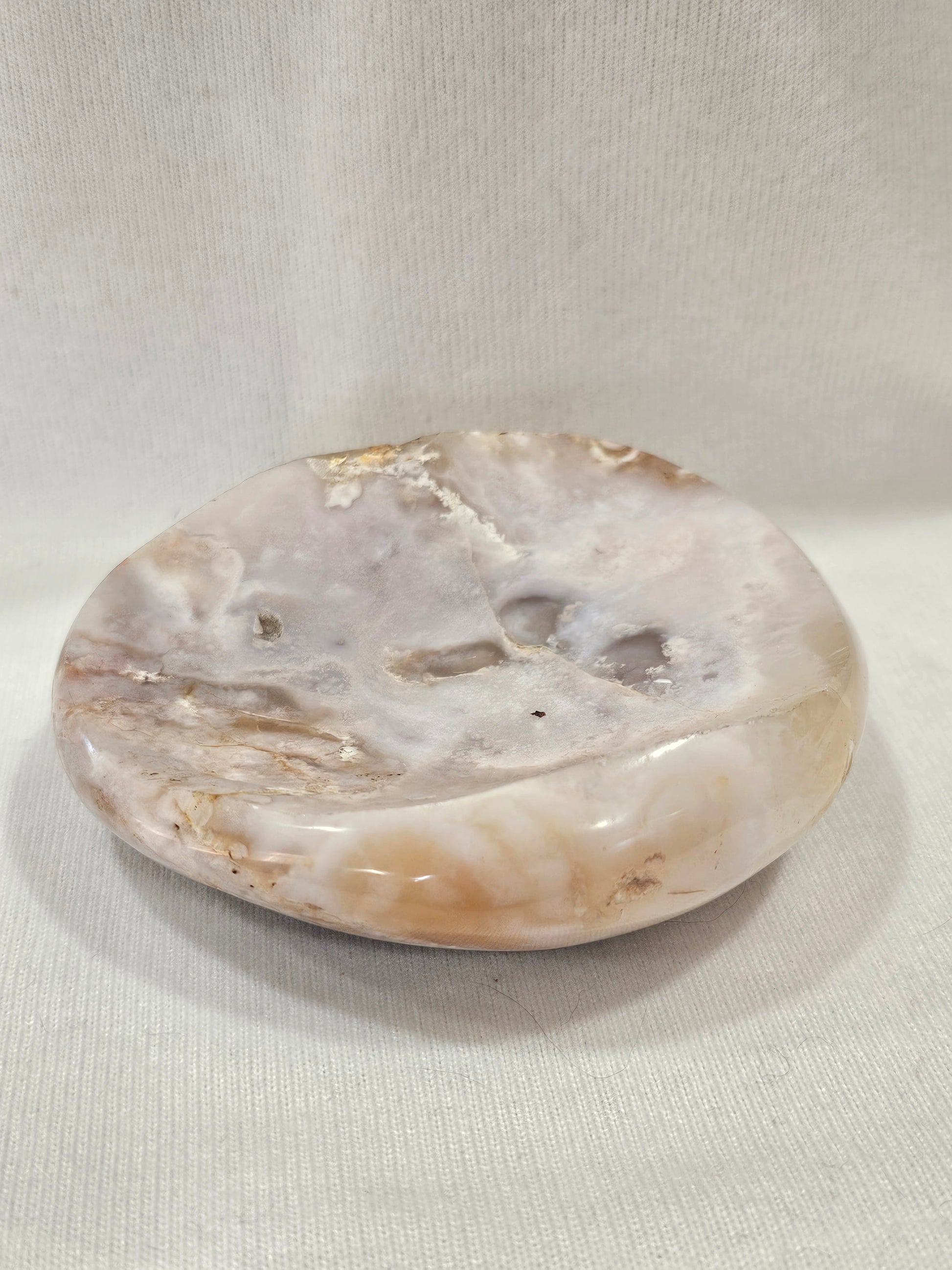 Flower Agate Crystal Bowl - 4" Natural Stone Dish