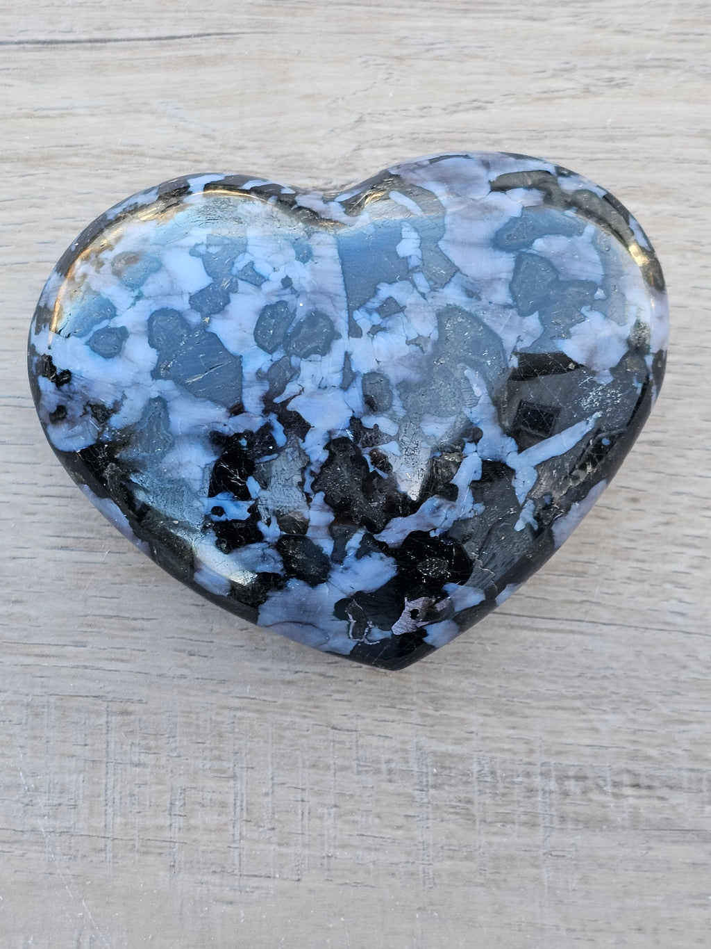 Indigo Gabbro Crystal Heart - Mystic Merlinite Stone