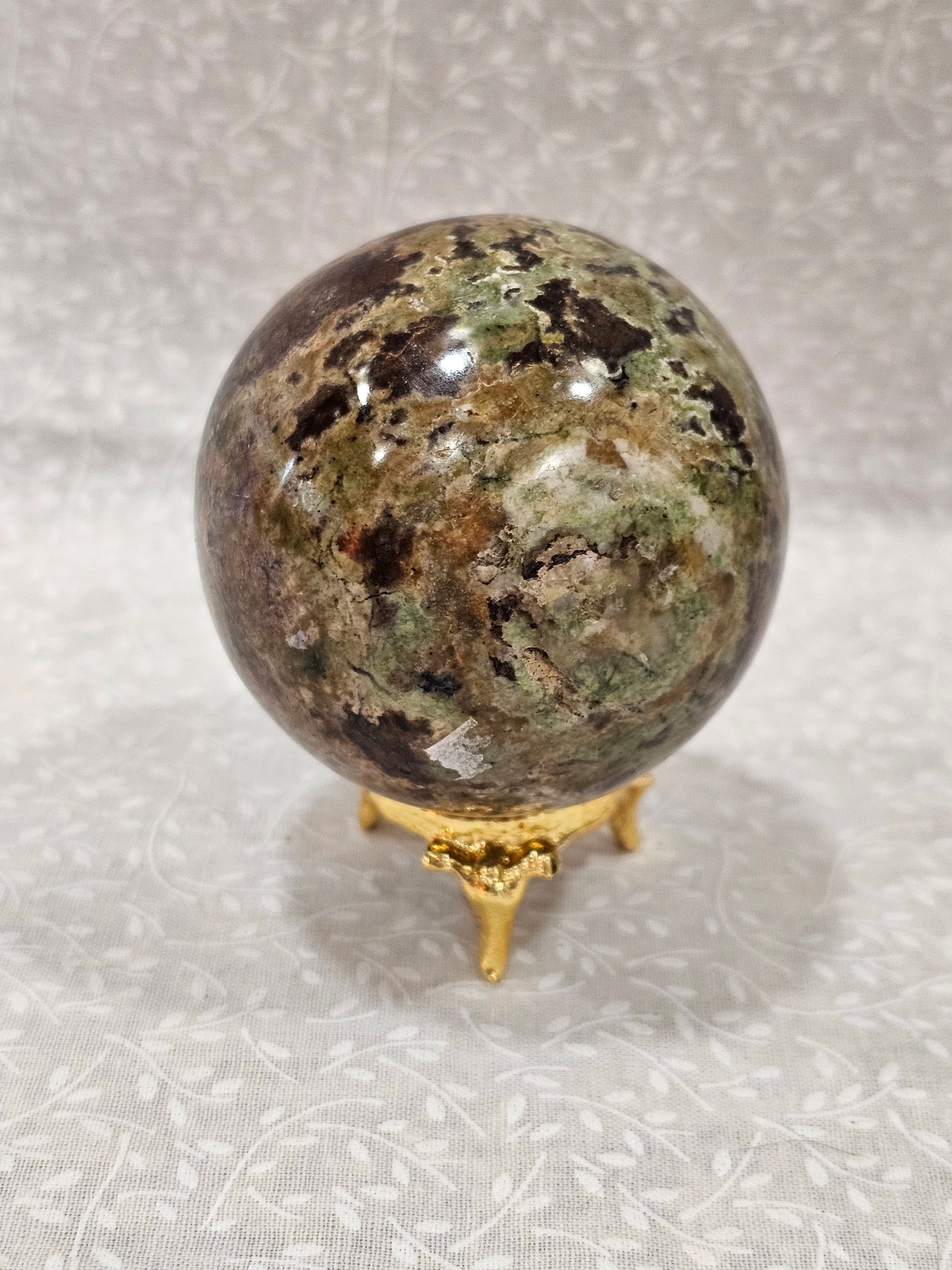Green Cherry Blossom Crystal Sphere