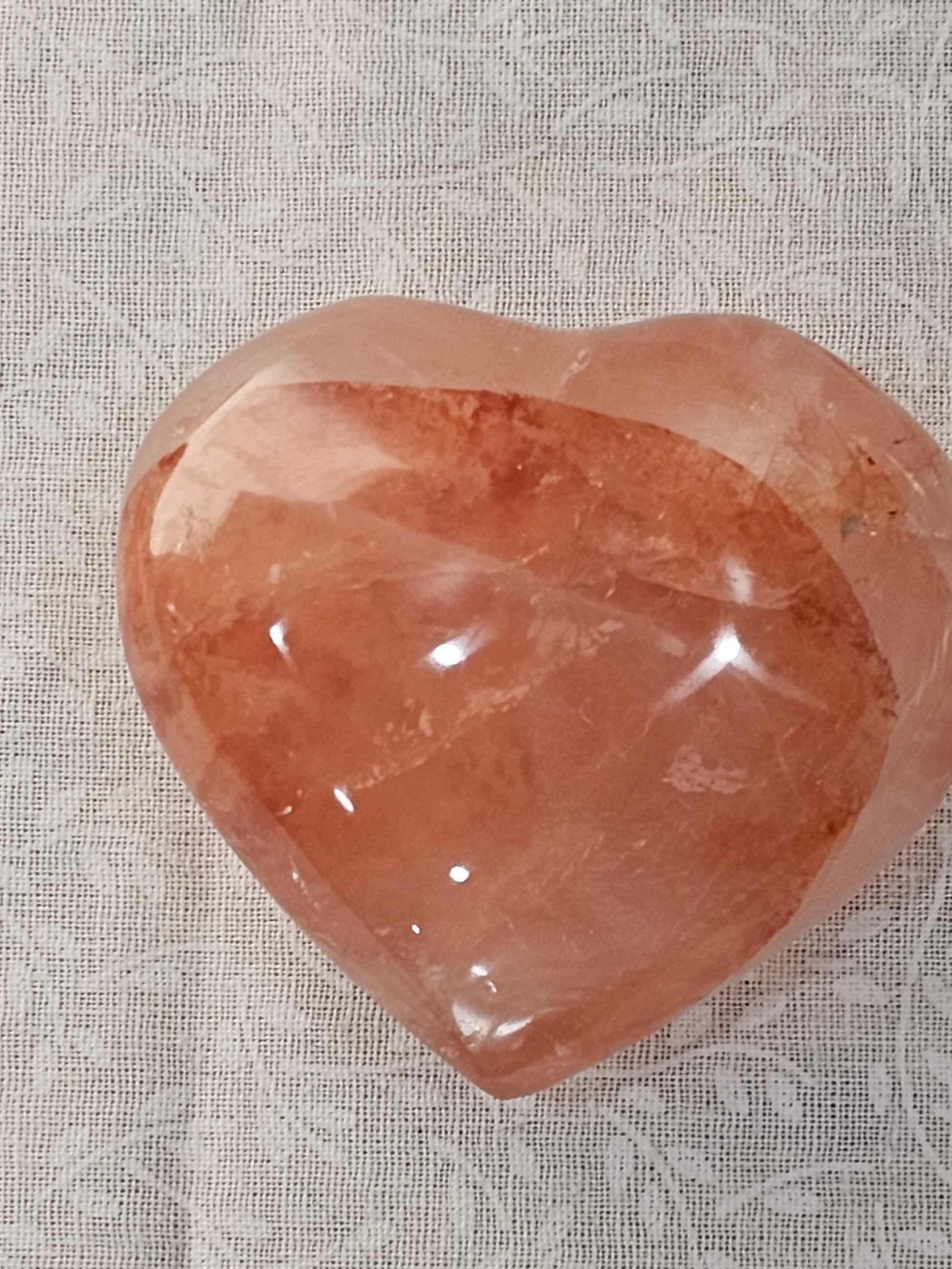 Fire Quartz Crystal Heart