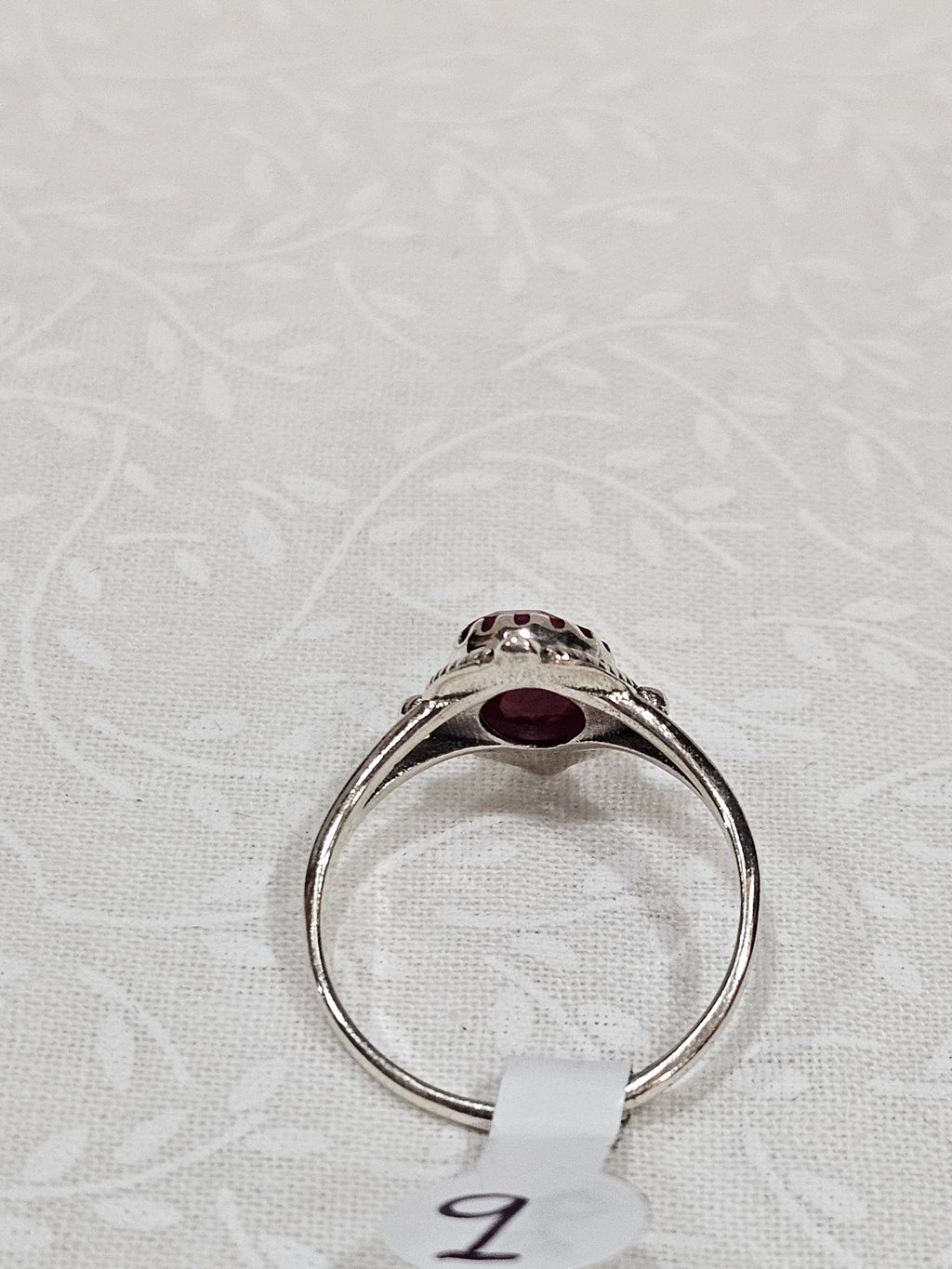 Sterling Silver Ruby Gemstone Ring - Size 9