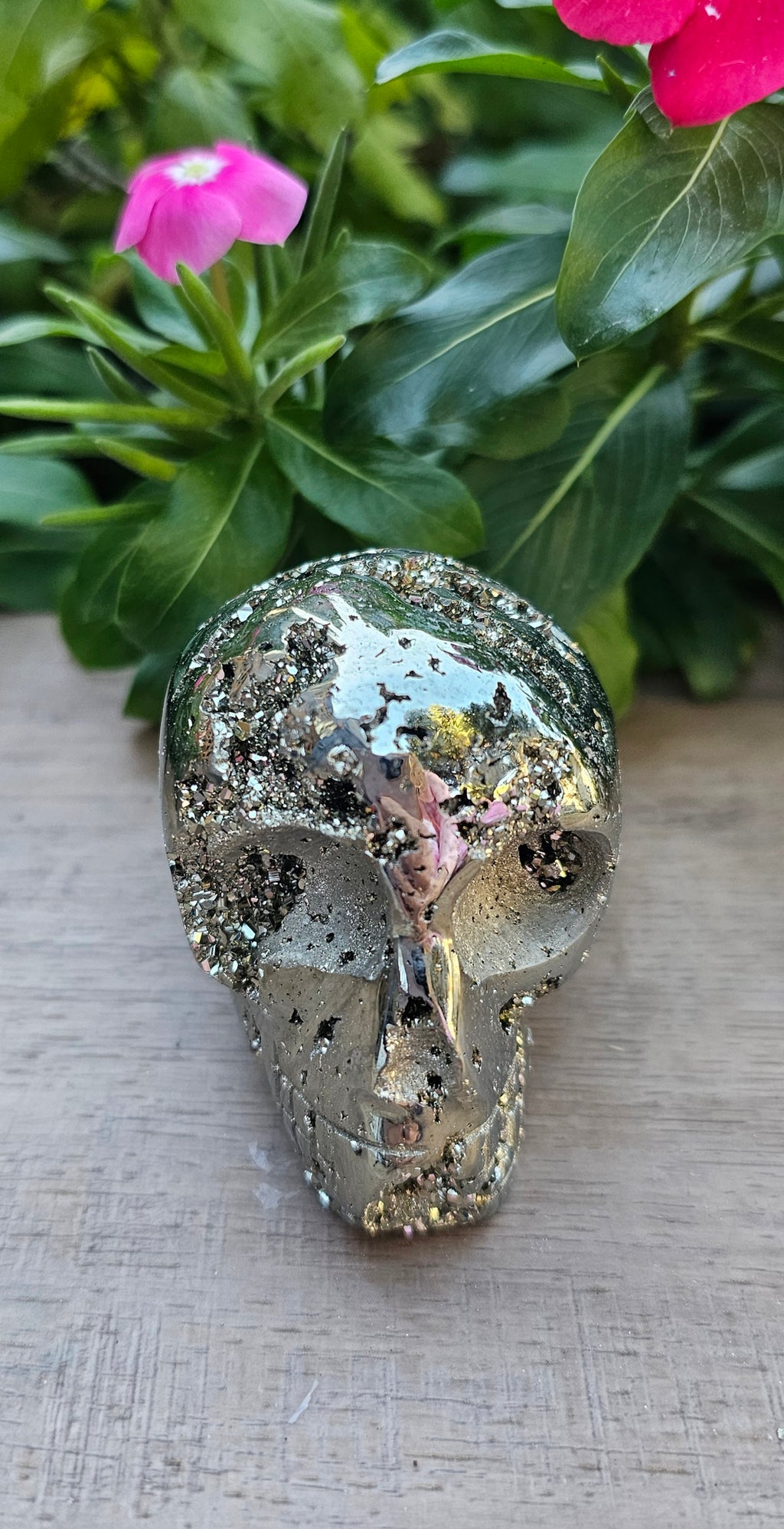 Pyrite Skull Carving - Natural Golden Fool's Gold Crystal Skull 2.7"