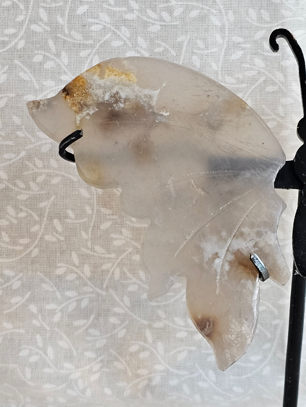 Agate Crystal Butterfly Wings with Stand