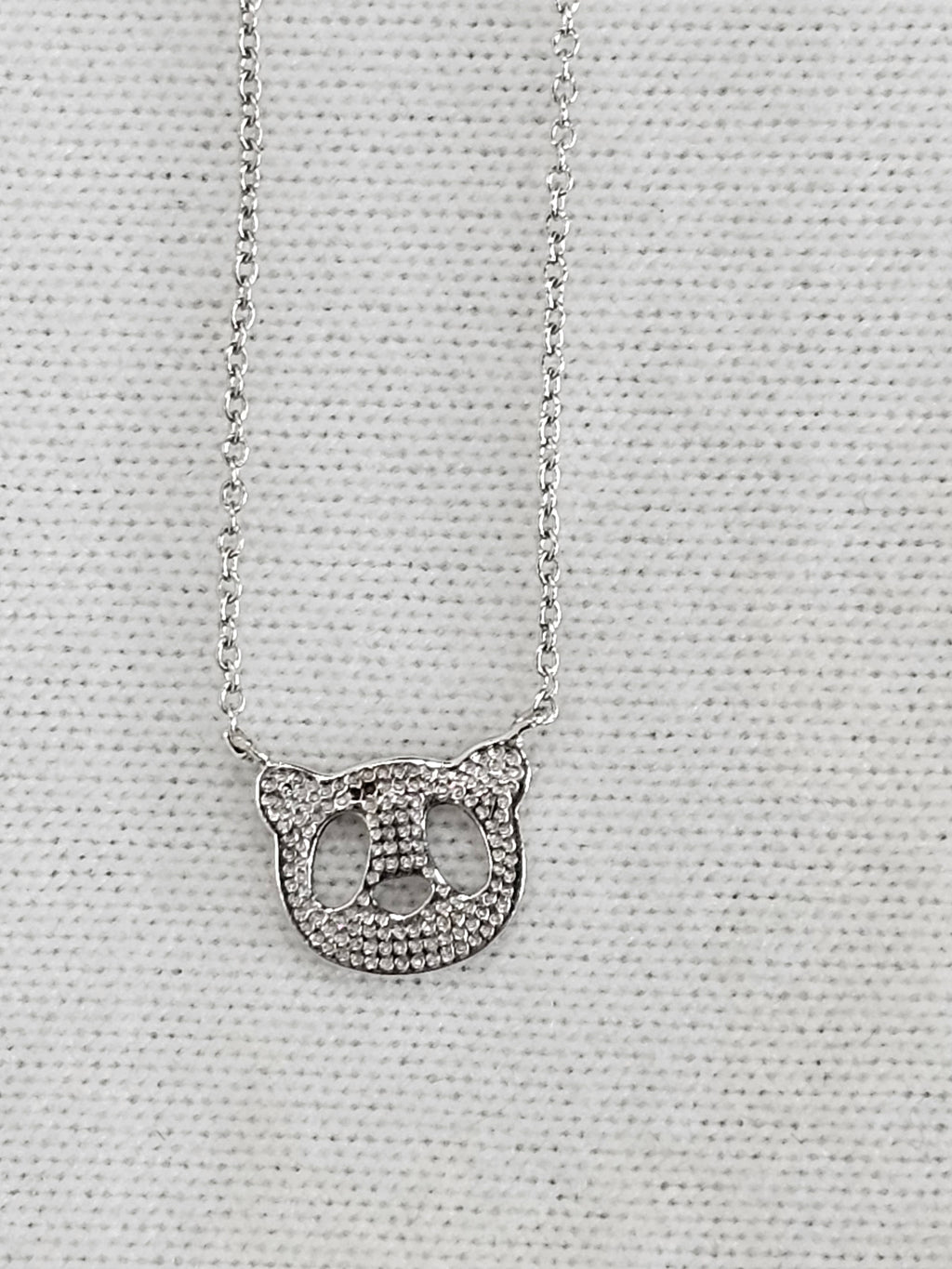 Sterling Silver Bear Pendant Chain Necklace 18 Inch
