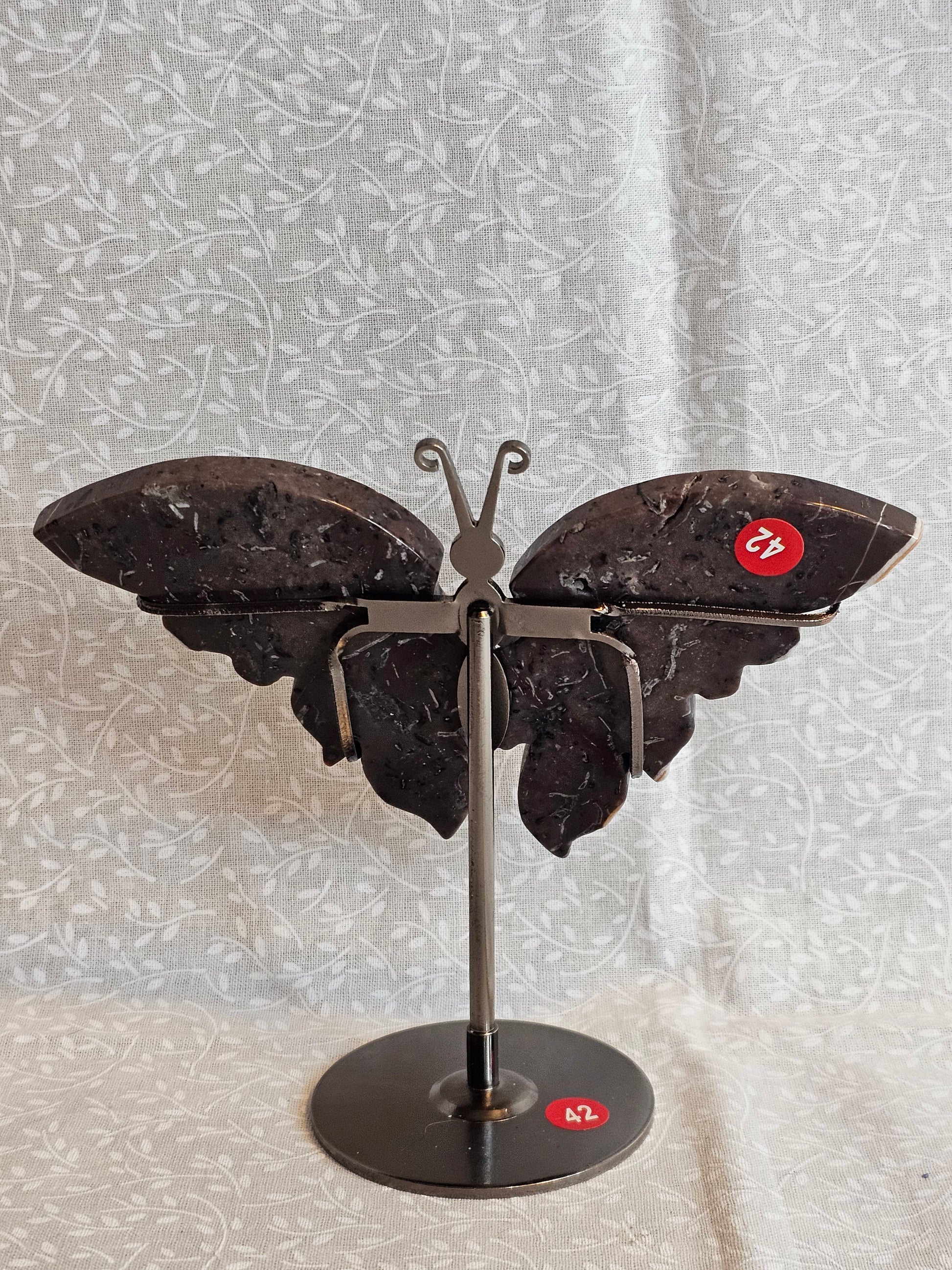 Jasper Crystal Butterfly Wings - 5 Inch Natural Stone Decor