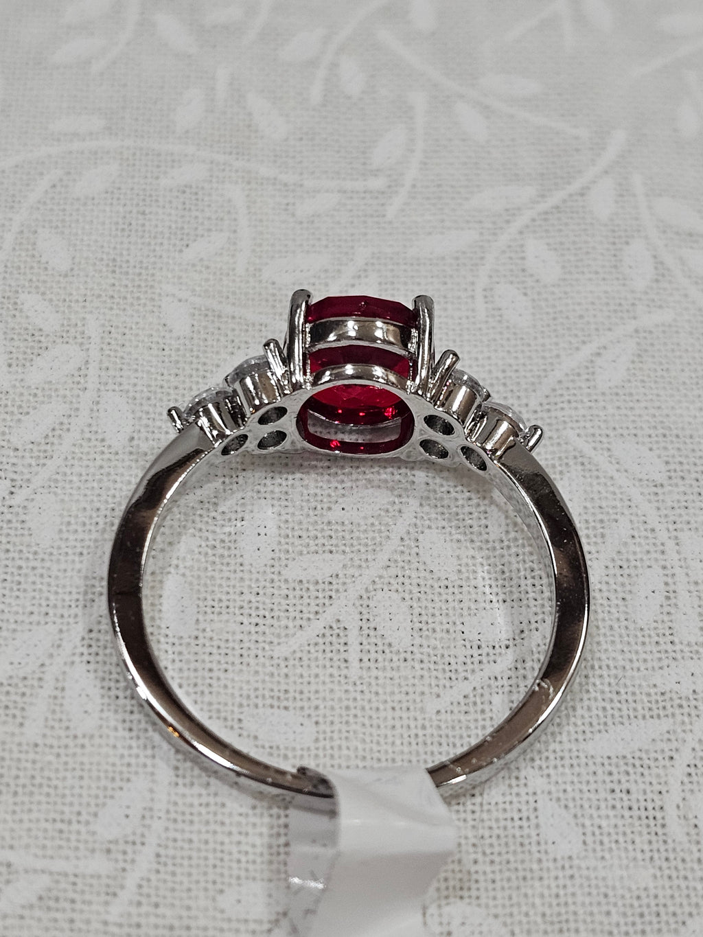 Sterling Silver Ruby Gemstone Ring 10