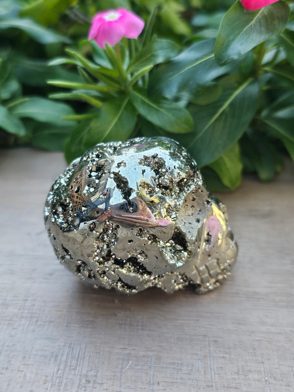 Pyrite Skull Carving - Natural Golden Fool's Gold Crystal Skull 2.7"