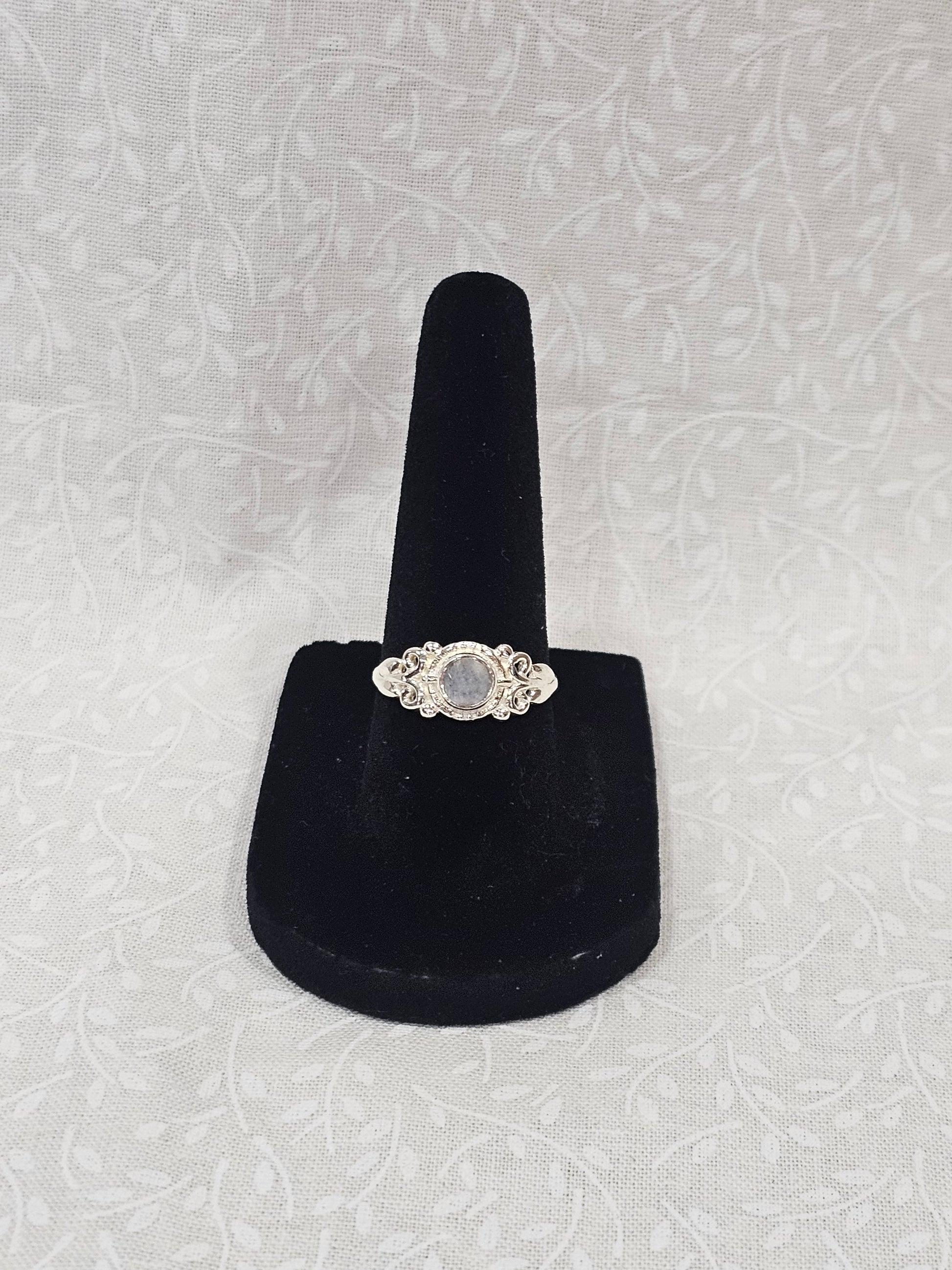 Sterling Silver Moonstone Gemstone Ring Adularescence - Size 8