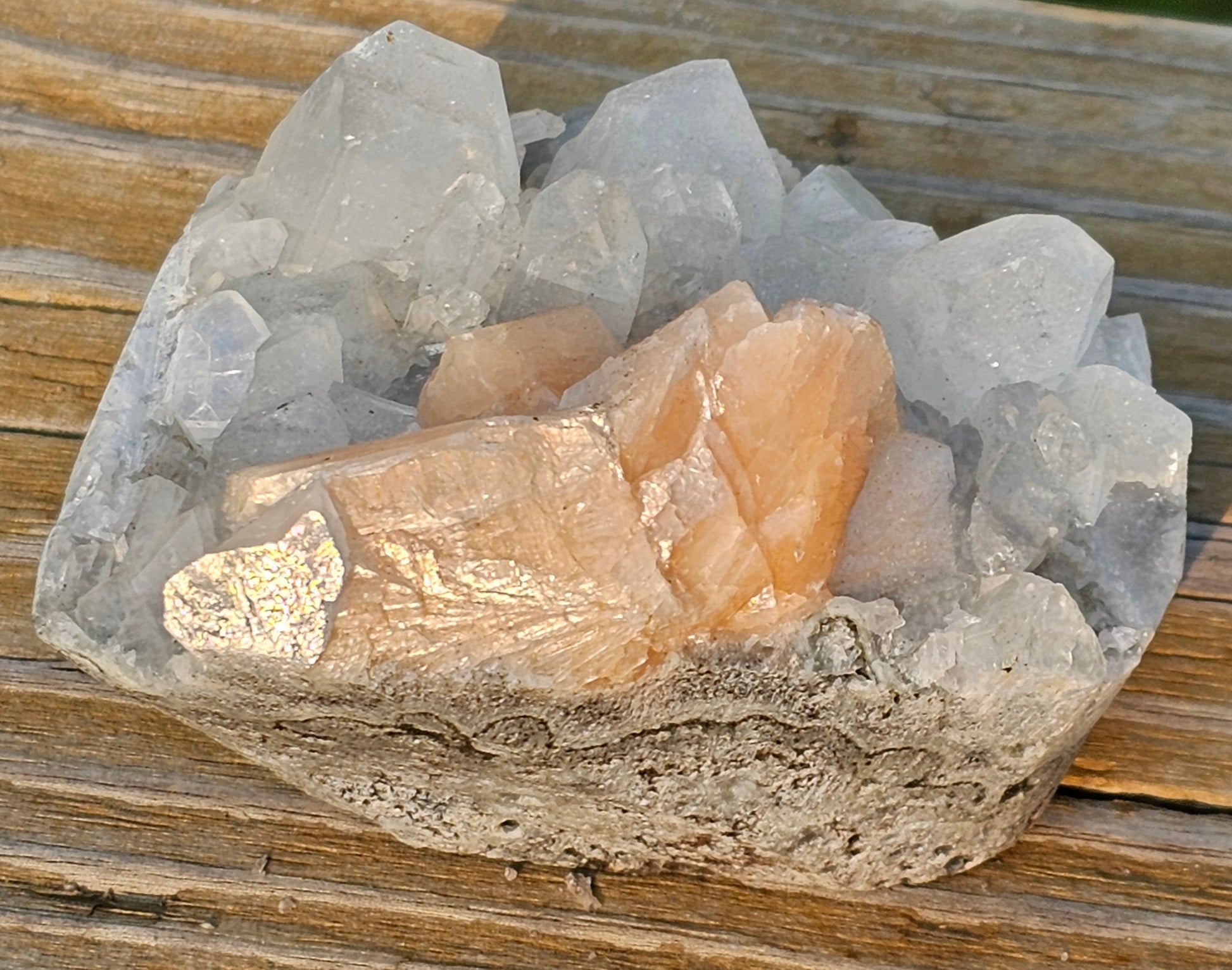 Apophyllite with Stillbite Raw Crystal