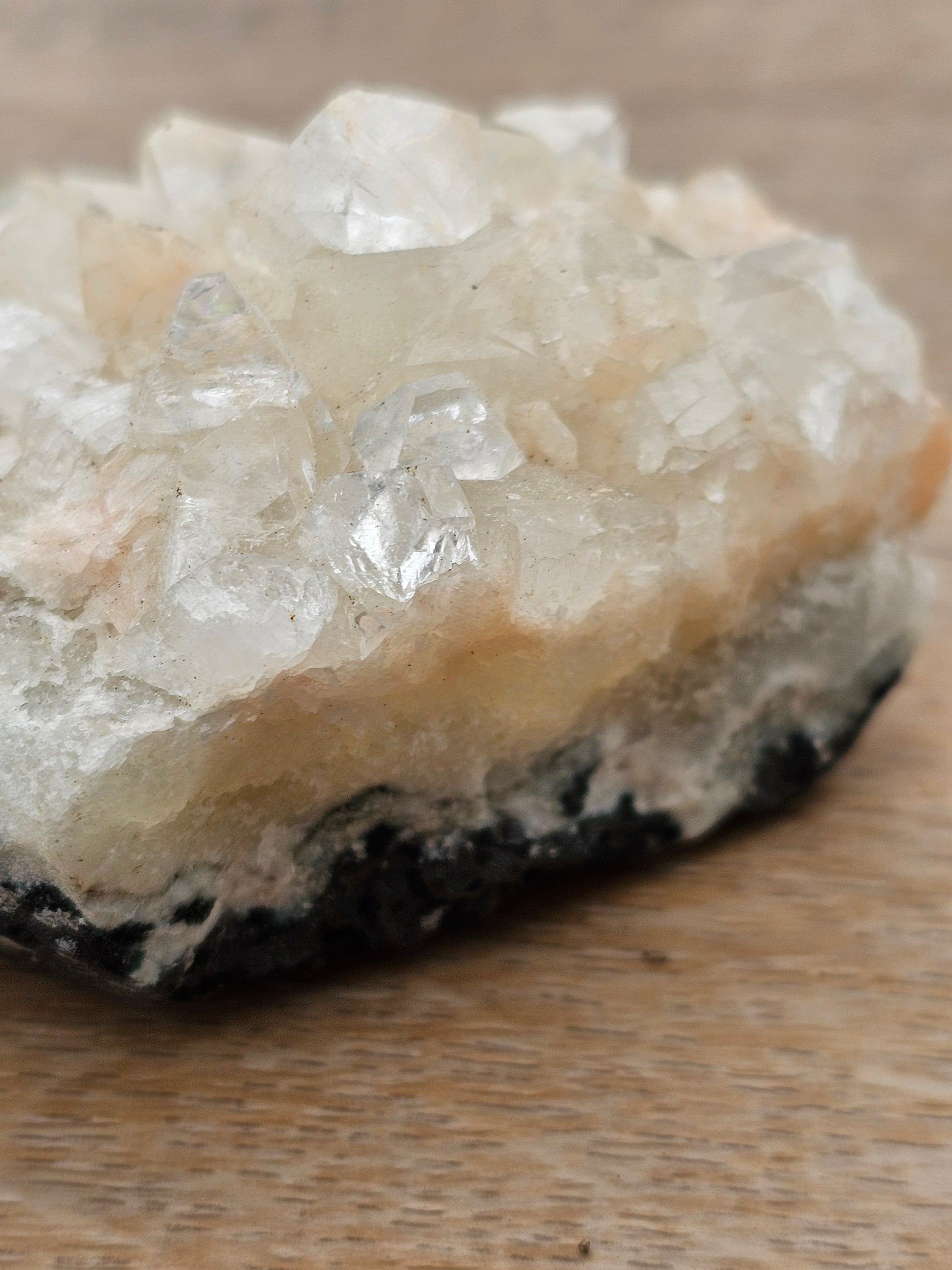 Apophyllite with Stillbite Raw Crystal Cluster
