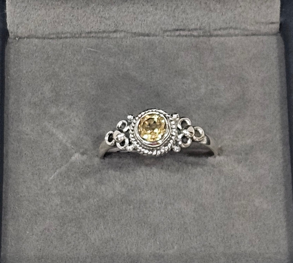 Sterling Silver Prosperity Citrine Ring Abundance Stone - Size 7.5