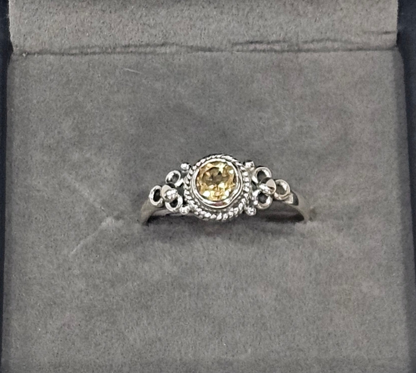 Sterling Silver Prosperity Citrine Ring Abundance Stone - Size 7.5