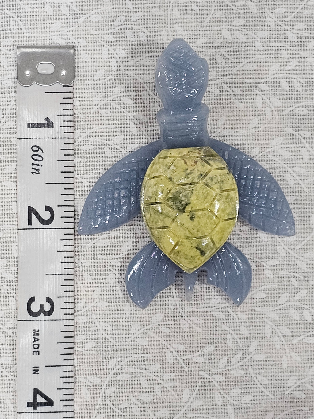 Angelite & Serpentine Crystal Turtle