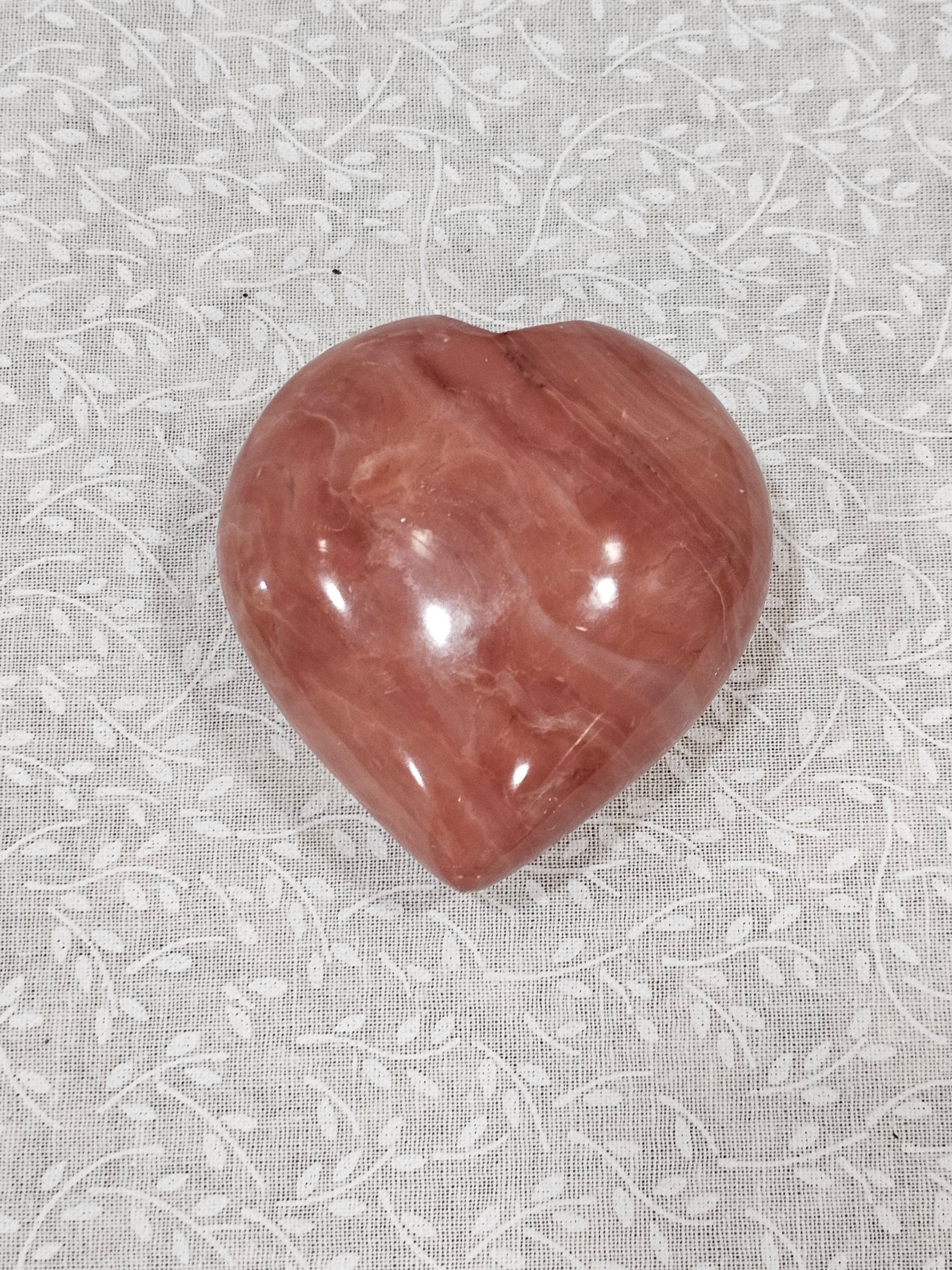 Amber  Calcite Crystal Heart
