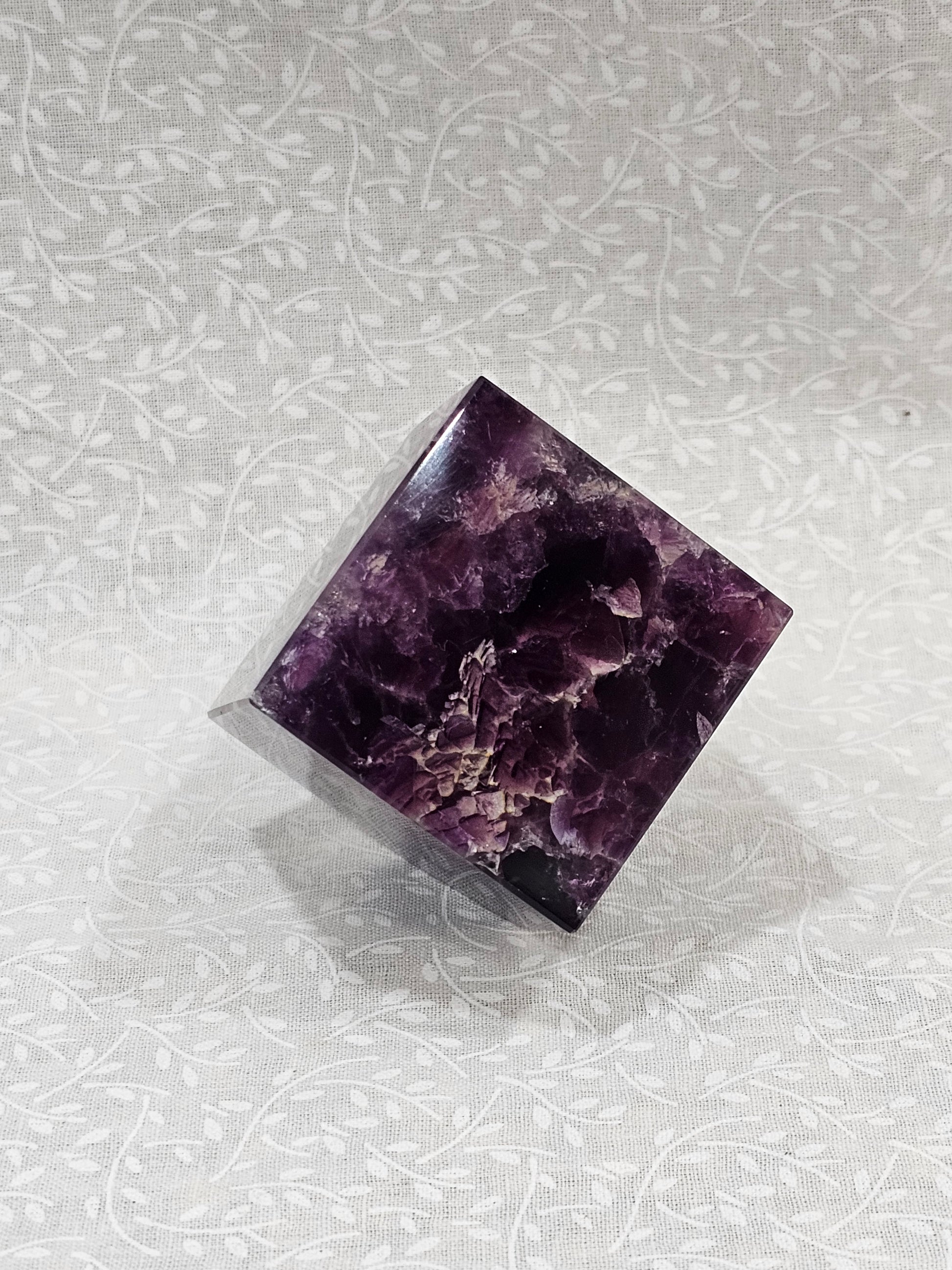 Purple Fluorite Crystal Cube