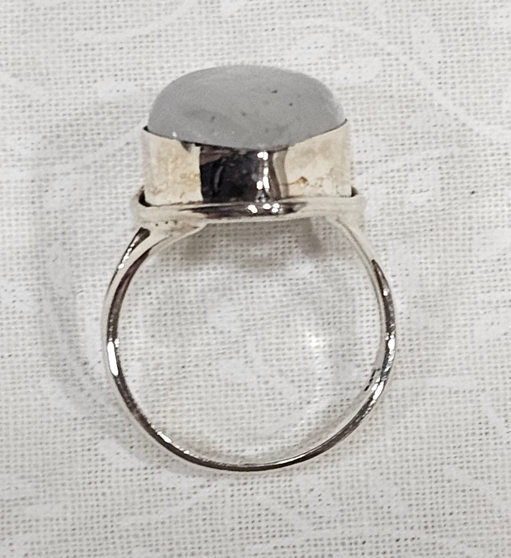 Sterling Silver Moonstone Gemstone Ring June Birthstone - Size 7