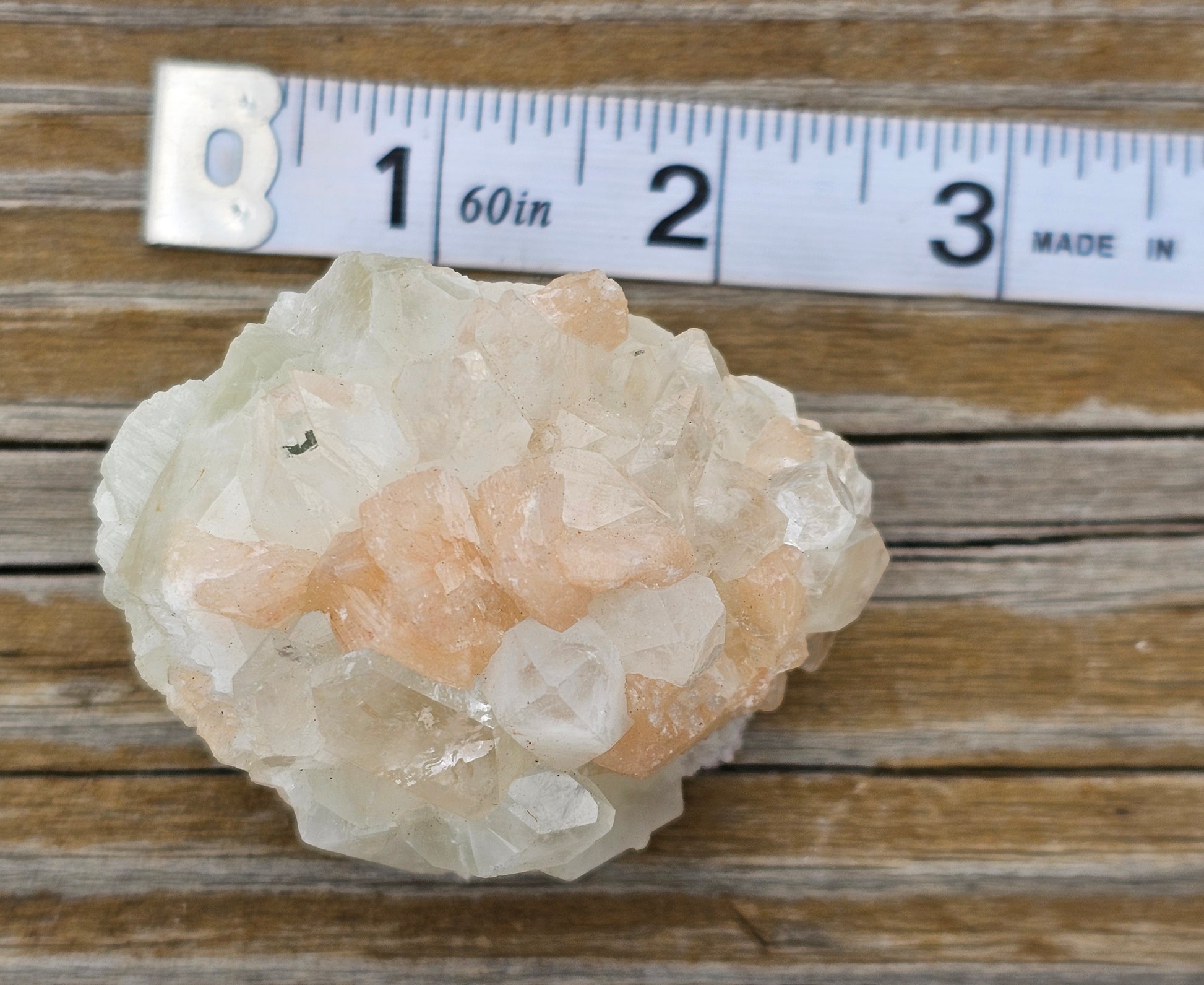 Apophyllite with Stillbite Raw Crystal Cluster
