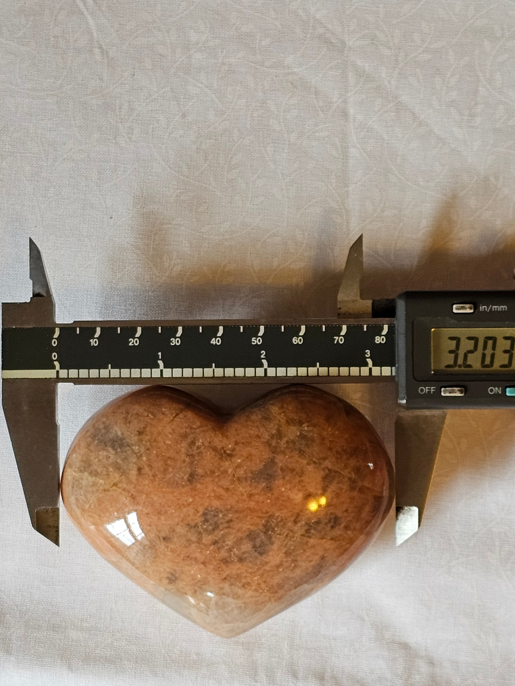 Peach Moonstone Crystal Heart 81mm