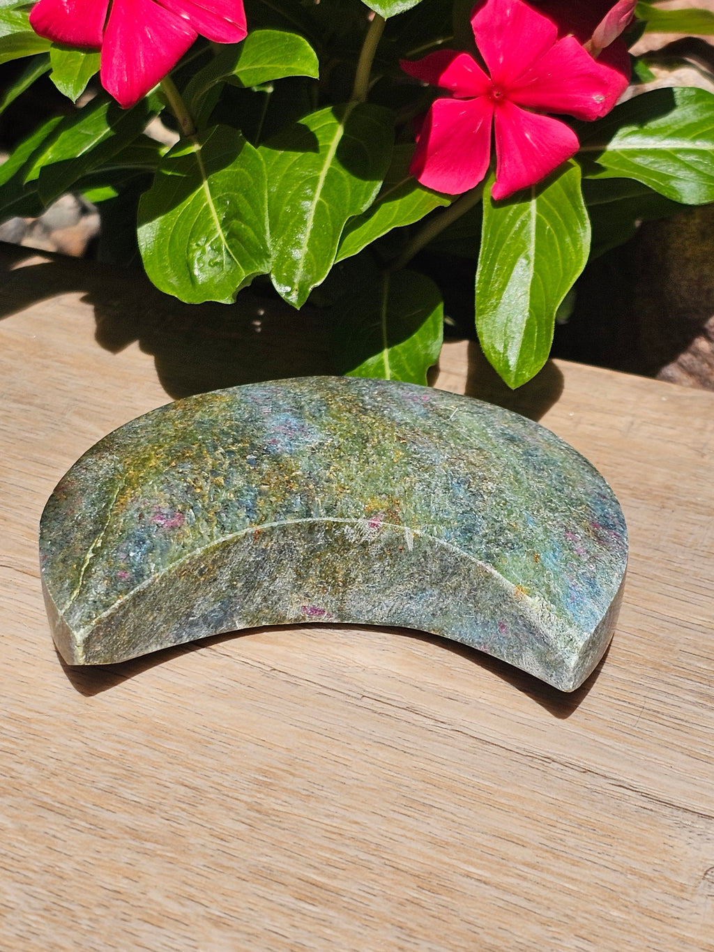 Ruby Zoisite Crystal Crescent Moon