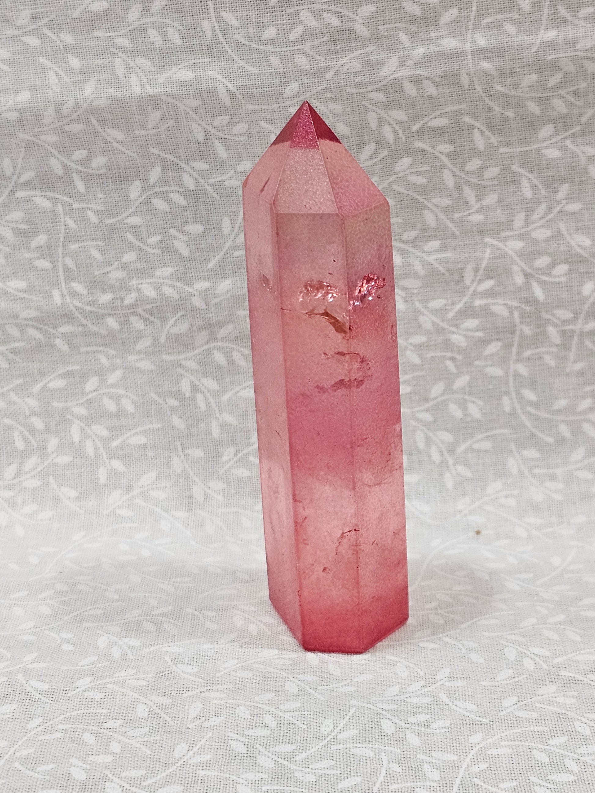 Red Aura Quartz Crystal Tower