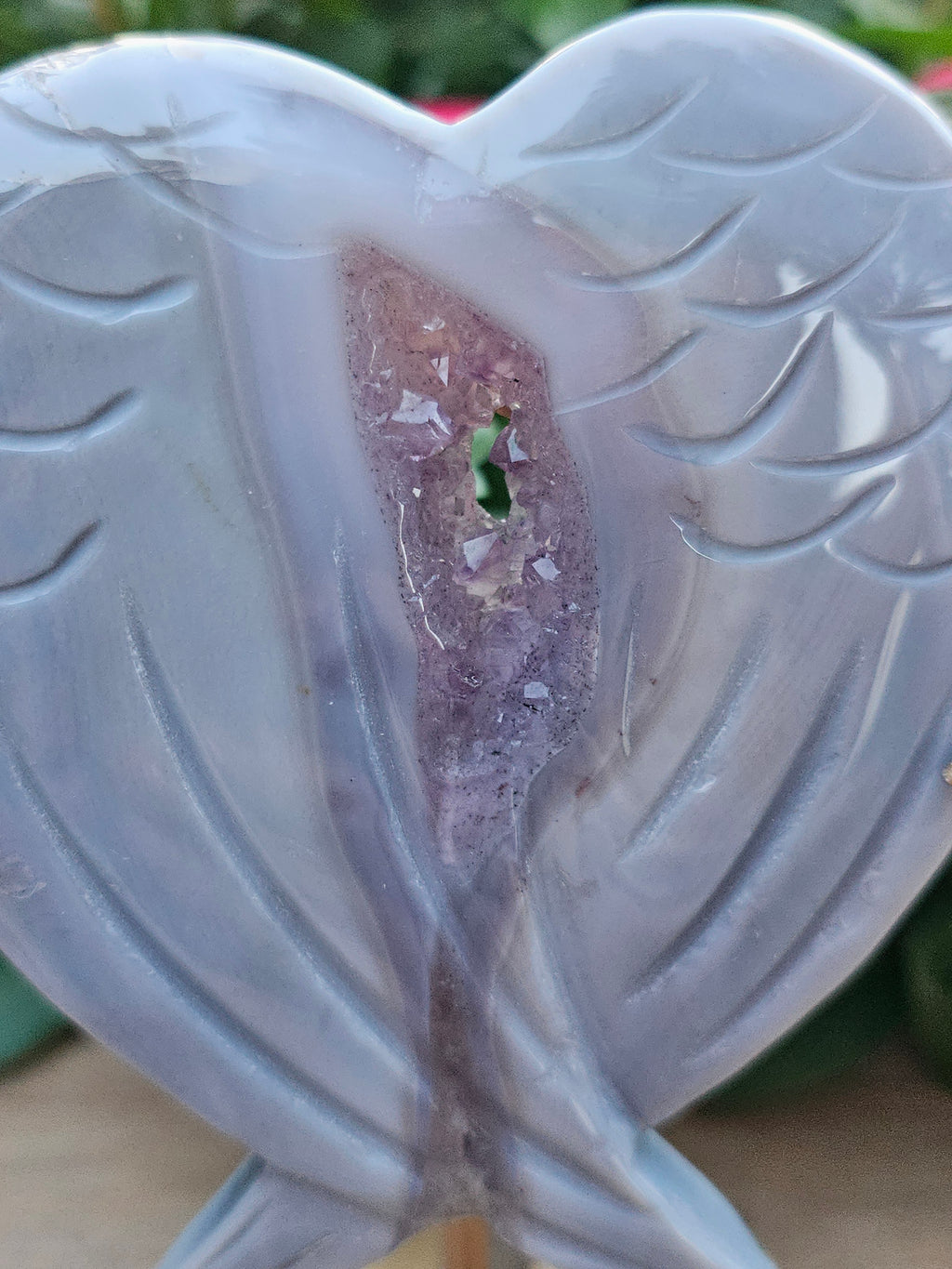 Amethyst Druzy Crystal Angel Wings - Natural Purple Geode Wings