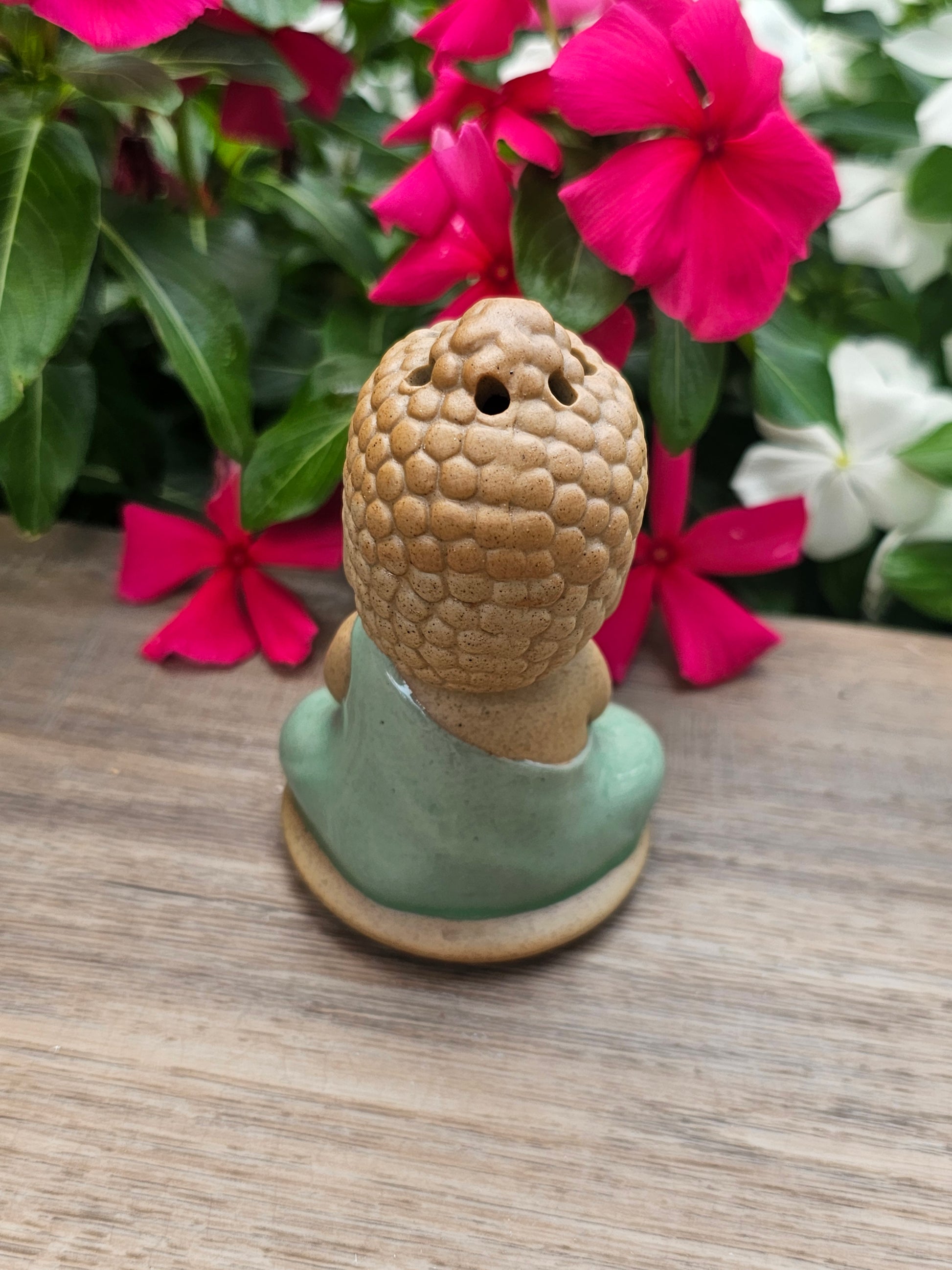 Buddha Backflow Incense Burner Gift Set with 12 Incense Cones