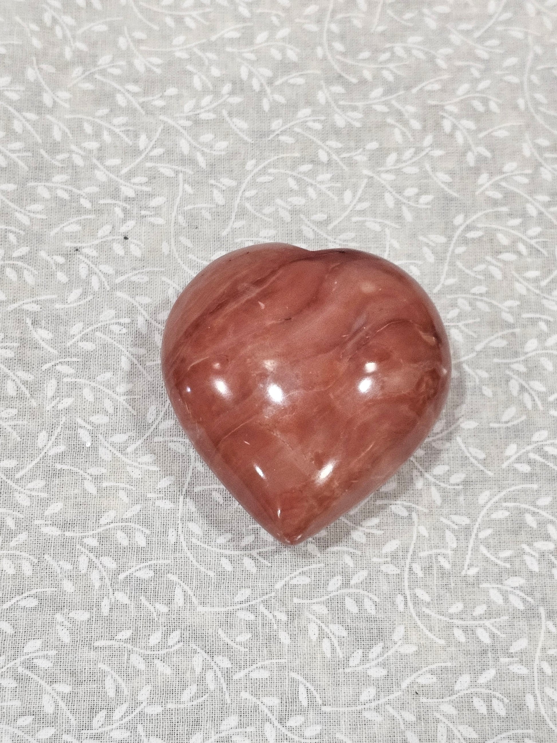 Amber  Calcite Crystal Heart