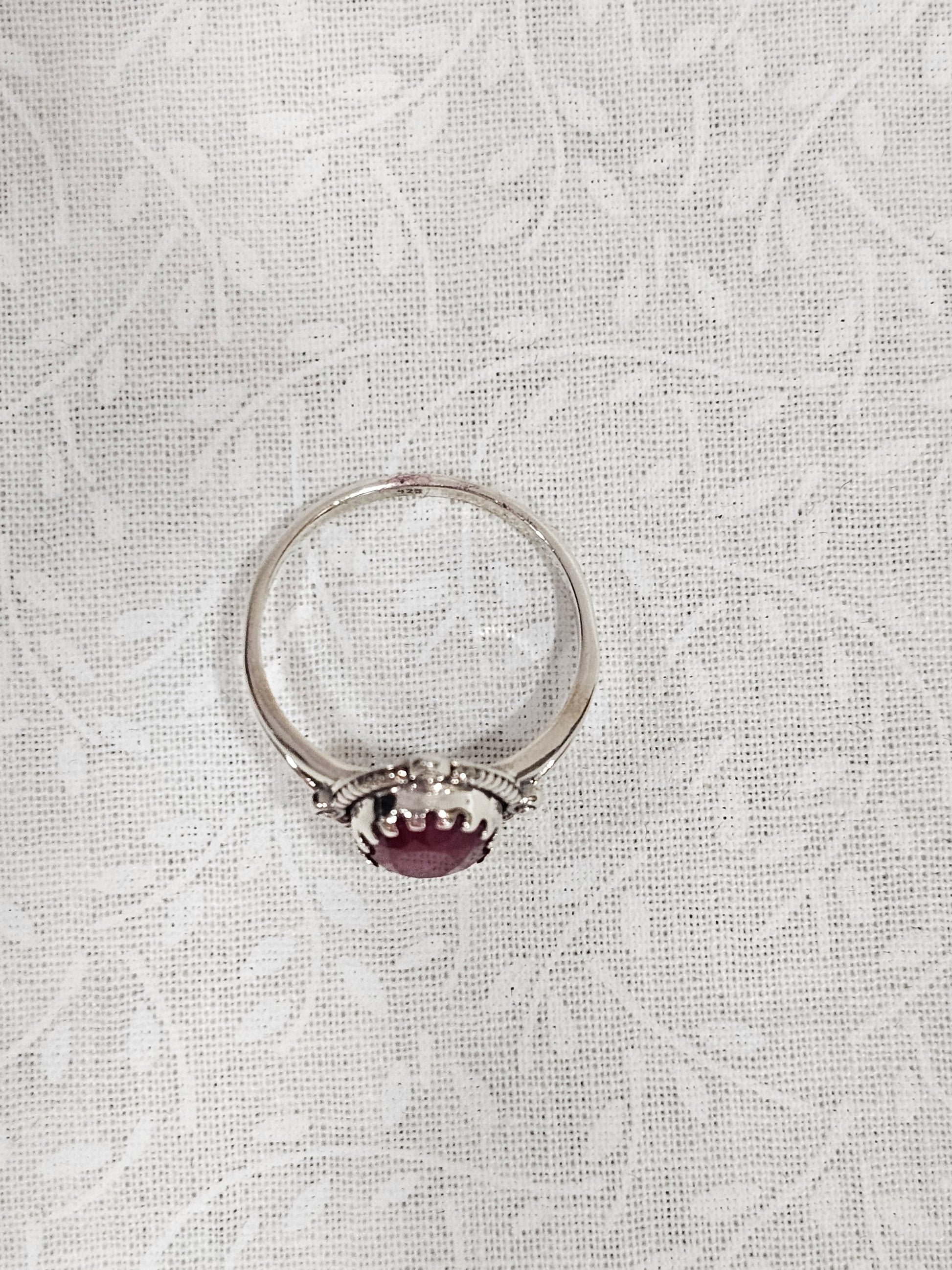 Sterling Silver Classic Ruby Ring - Size 8