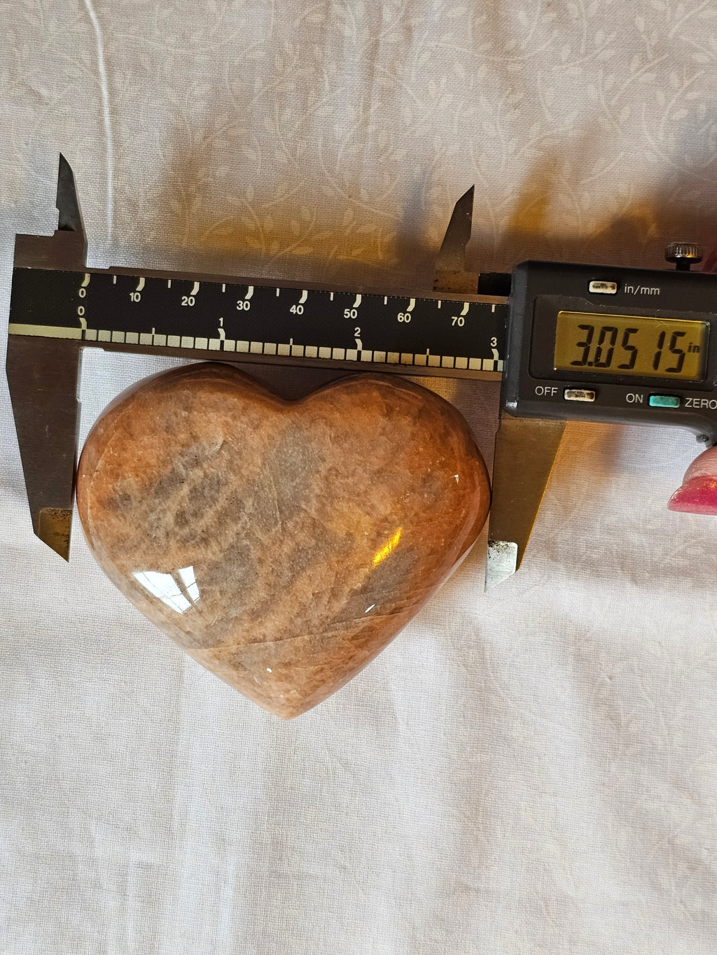 Peach Moonstone Crystal Heart