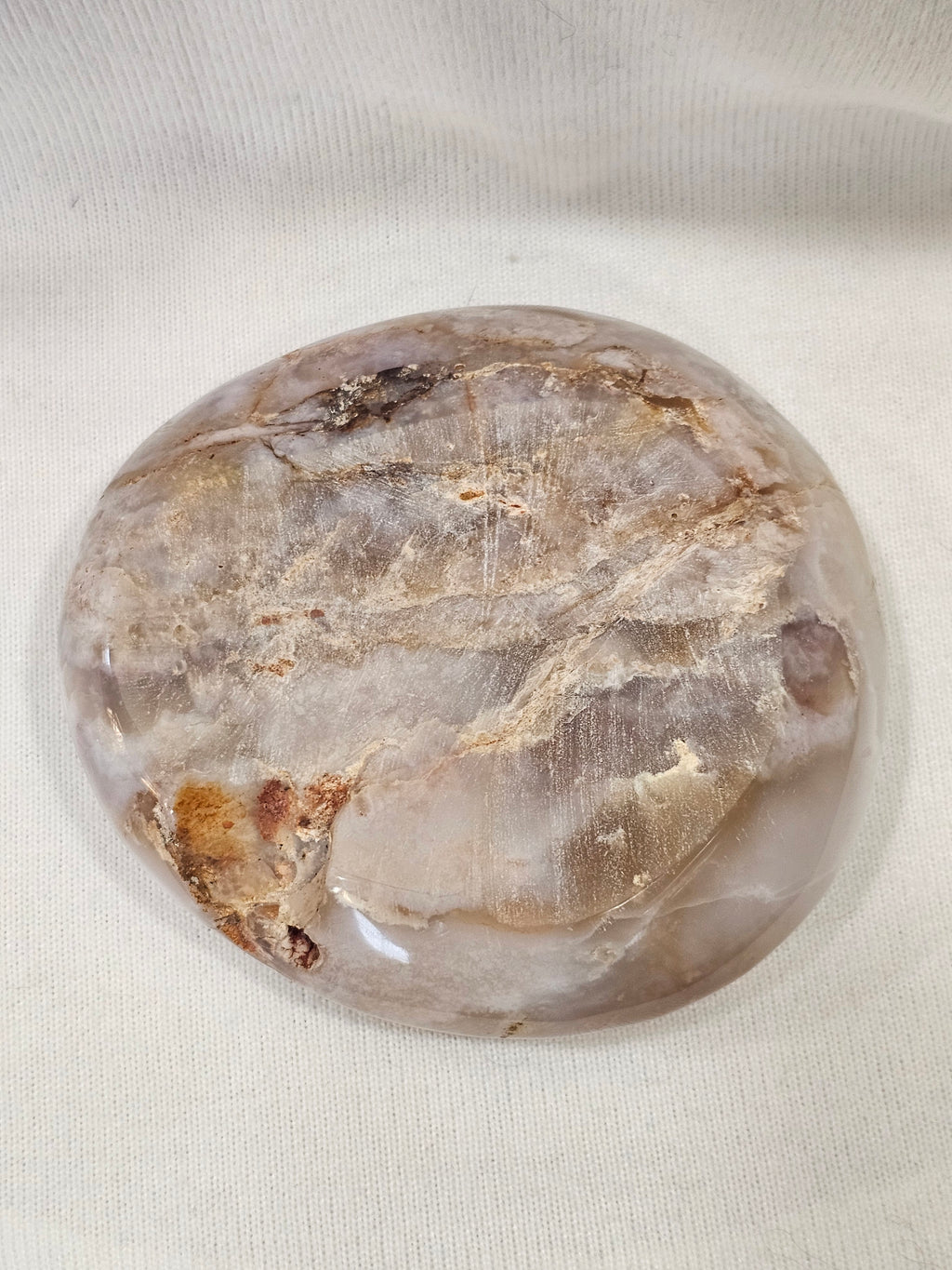 Flower Agate Crystal Bowl - 4" Natural Stone Dish